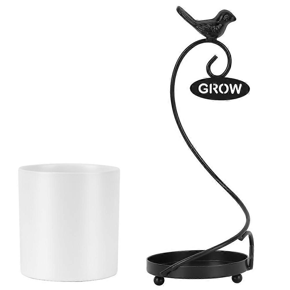 Stable Iron Flowerpot Rack Ceramic Succulent Holder for Decor 1Set