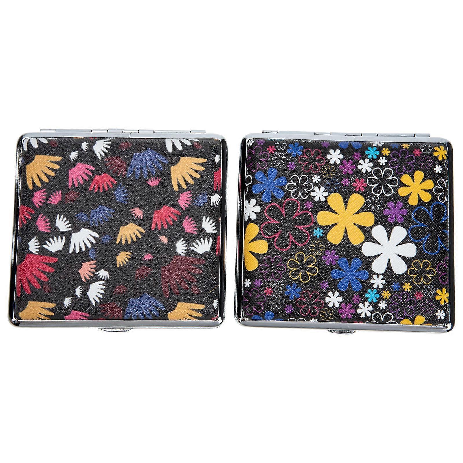 Storage Case 2Set Compact Holder For Daily Use Assorted Color Simple Design Dust-proof Function