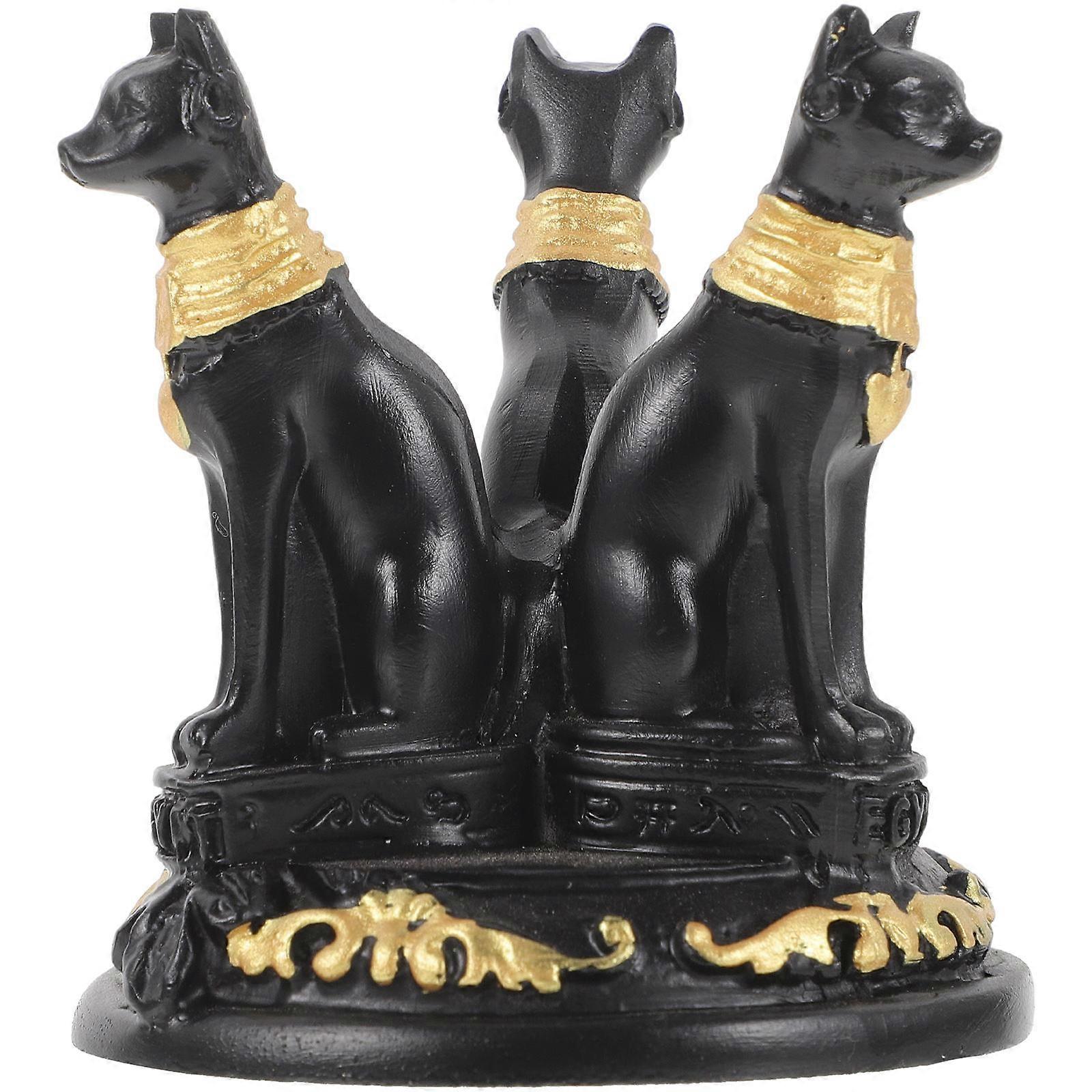 Bastet Statue Egyptian Decor for Decoration Black Resin Figurine
