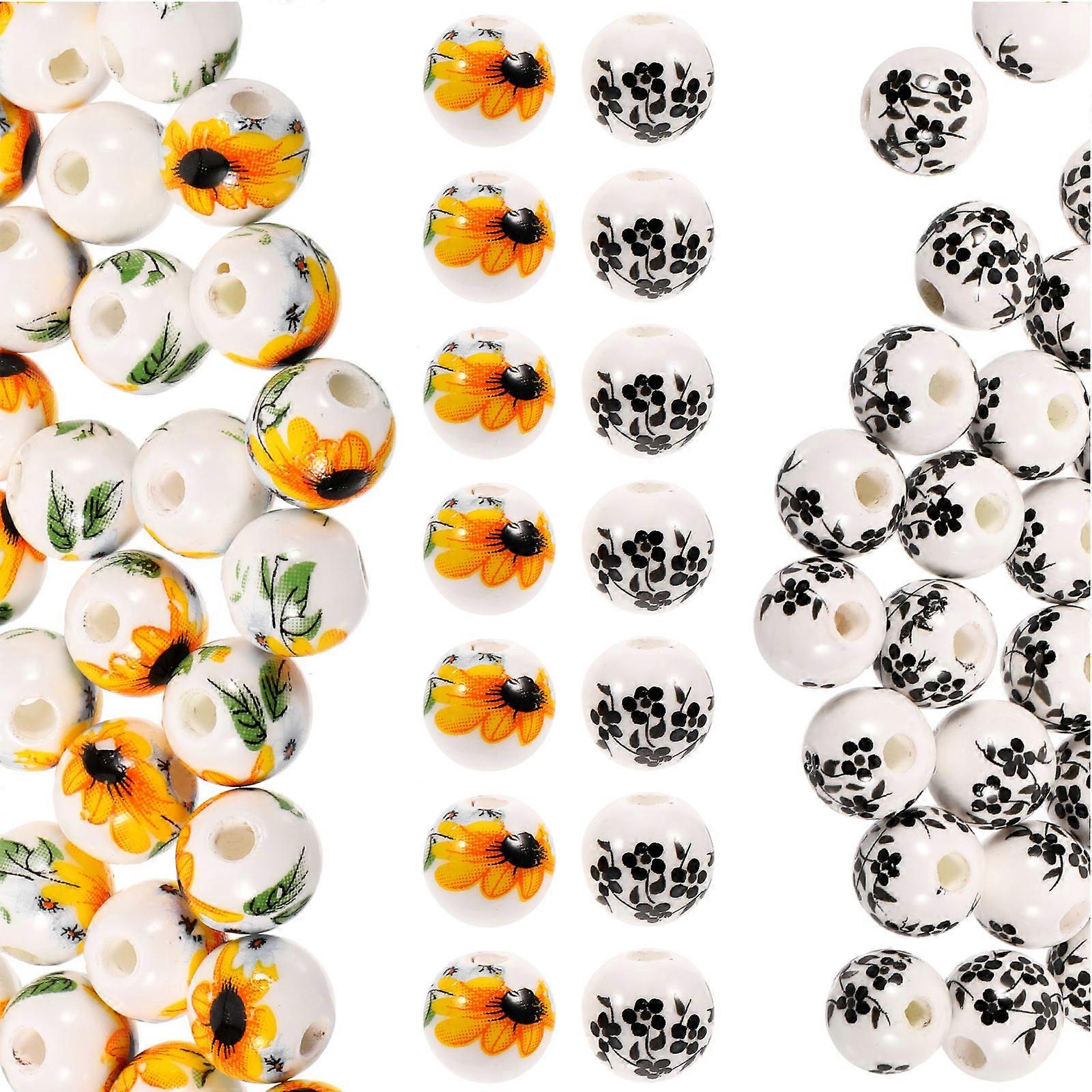 Ceramic Spacer Beads DIY Ceramic Beads for Jewelry Making 100Pcs