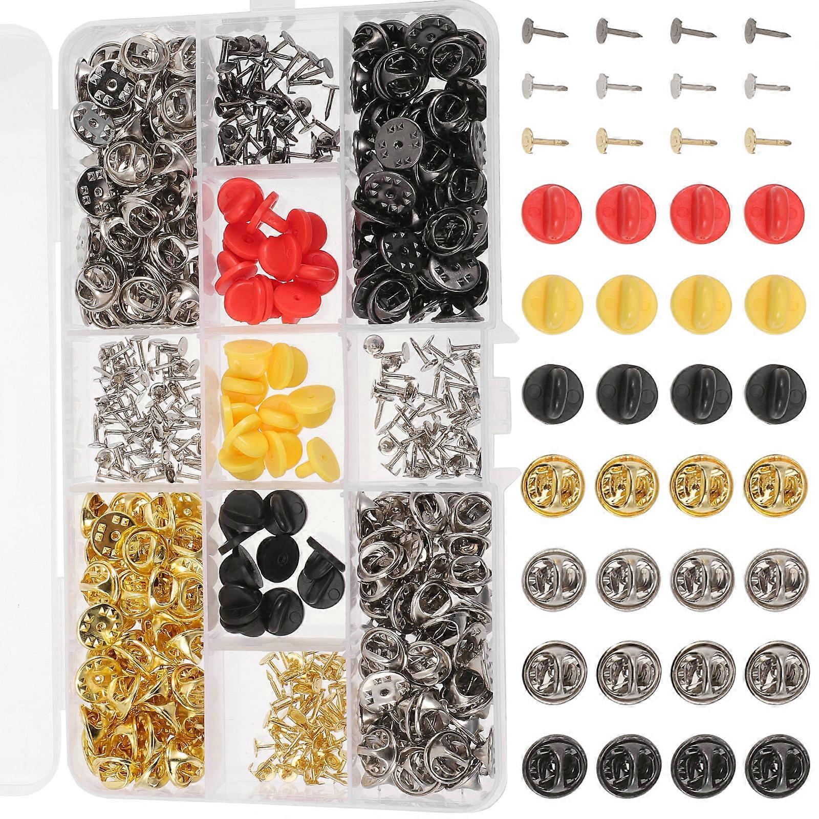 Metal Pin Backs Brooch Clutch for Decoration with 430Pcs Clutch Tie Pins