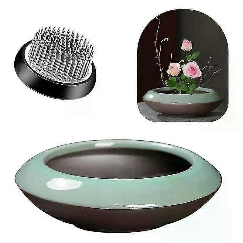 Ikebana Vase Kit Flower Frog Vase Flower Frog Vase For Displays Moss & Hydroponic Plants Decor Gift B