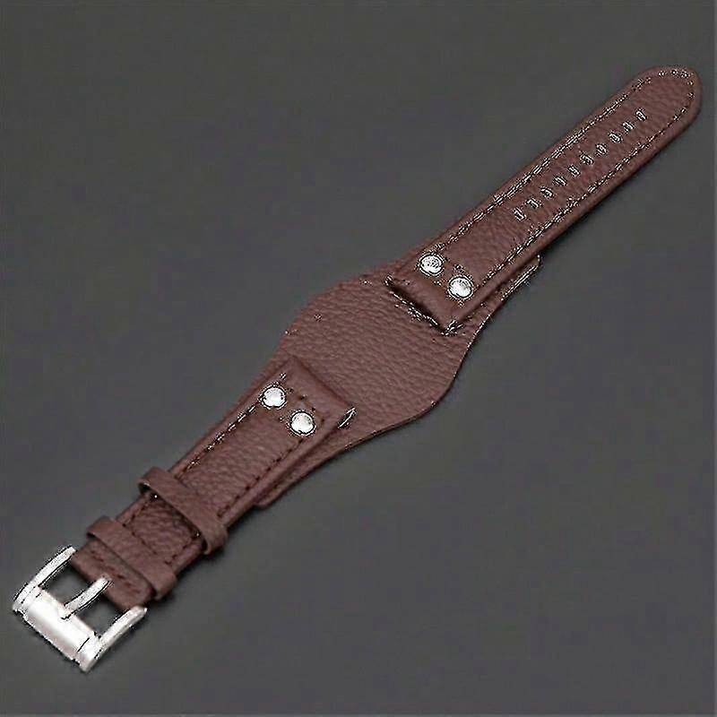22mm klockarmband i äkta läder för Fossil CH2564 CH2565 klocka stålspänne