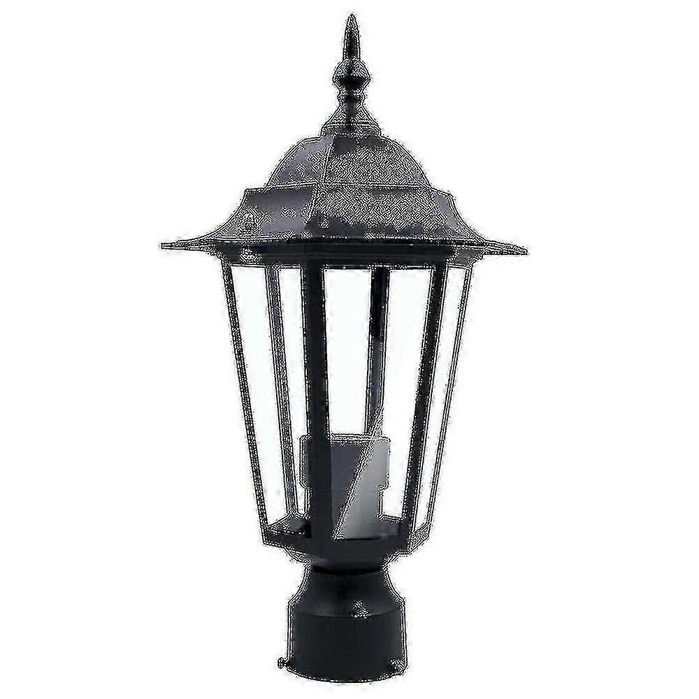 Post Pole Light Udendørs Have Terrasse Indkørsel Gård Lanterne Lampe Sort Top