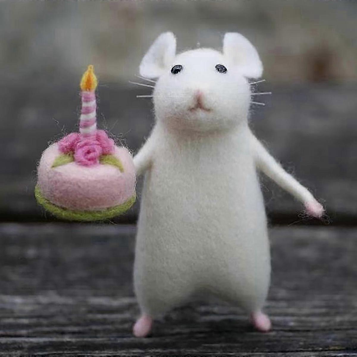Felt Mouse With Pumpkin Birthday Cake Mouse Cane Mouse Hat Mouse
