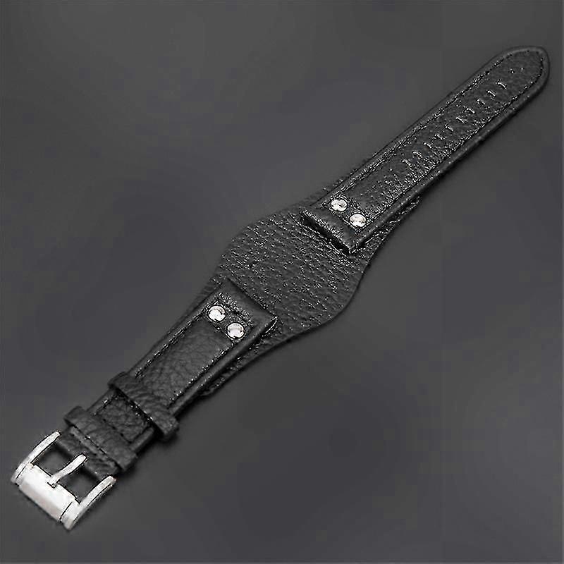 Leather Watch Strap with Stainless Steel Buckle for Fossil CH2564 CH2565 Models - 22mm Width