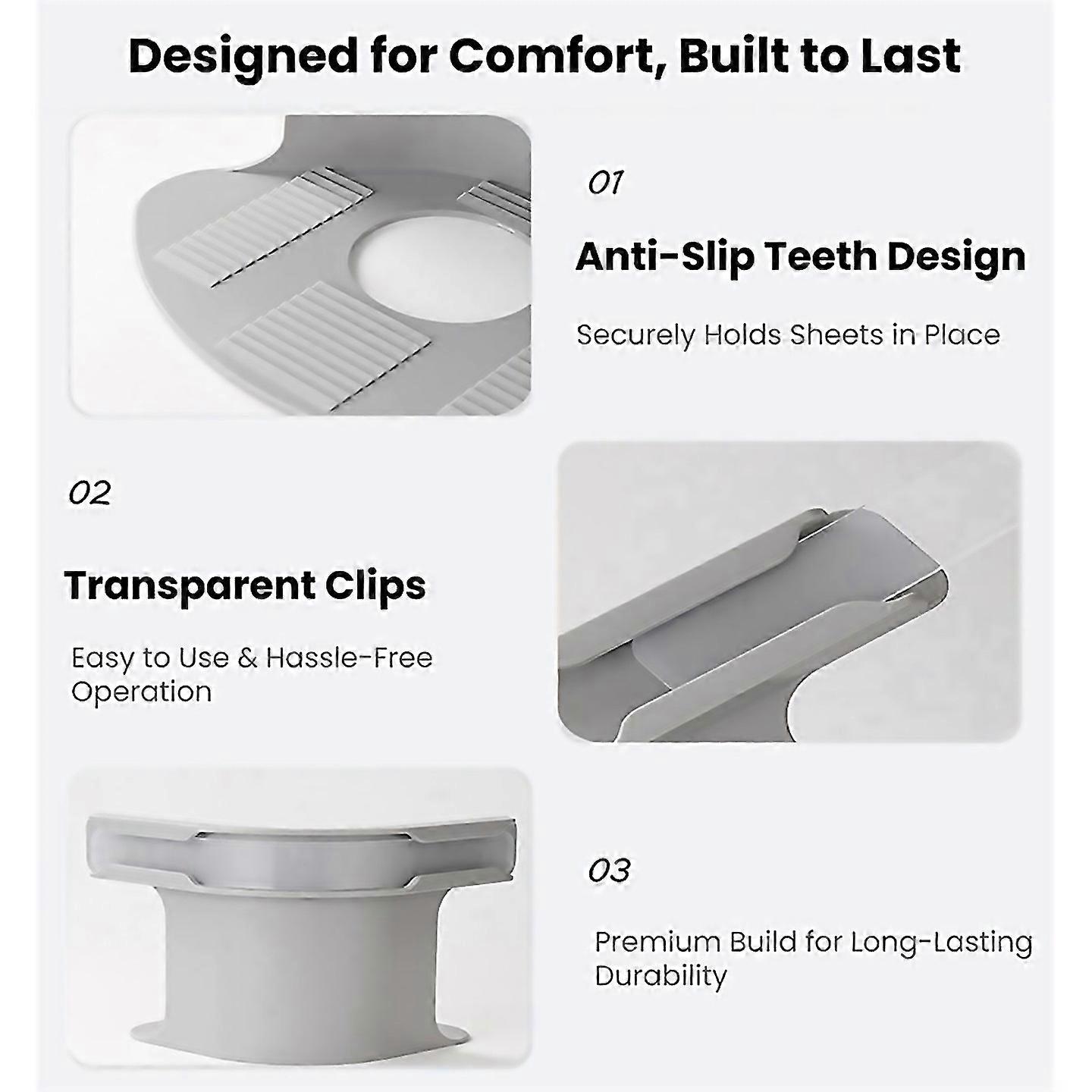 For 4pcs Bed Sheet Grippers Open Corner Bed Sheet Holder Grey