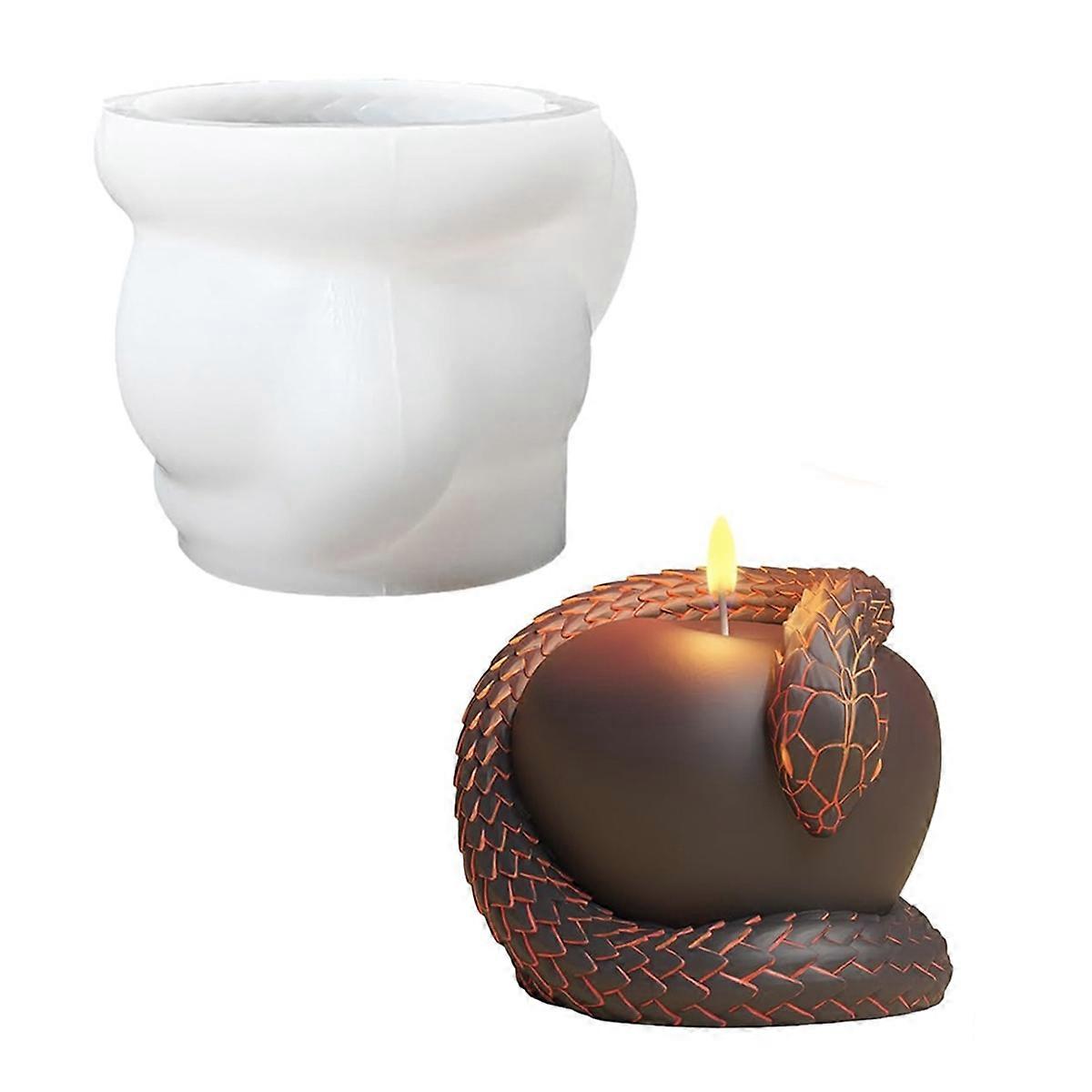 Halloween Silicone Molds, Snake Candle Molds, 3D Taboo Resin Mold for Scented Candles, Soaps, Wax