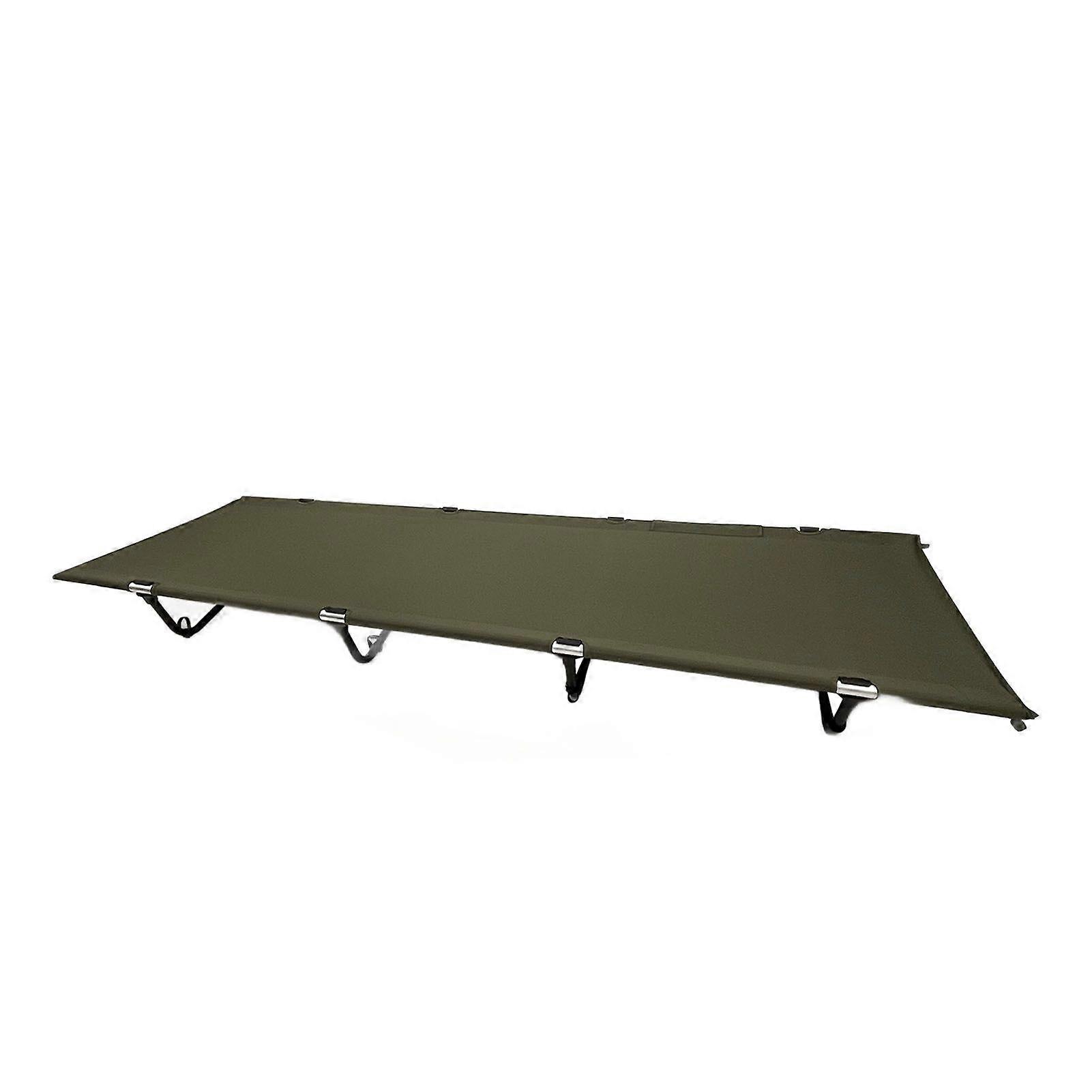 Portable Lightweight Camping Cot Bed Aluminum Alloy Single Person Nap Easy Camping Folding Bed Military Green