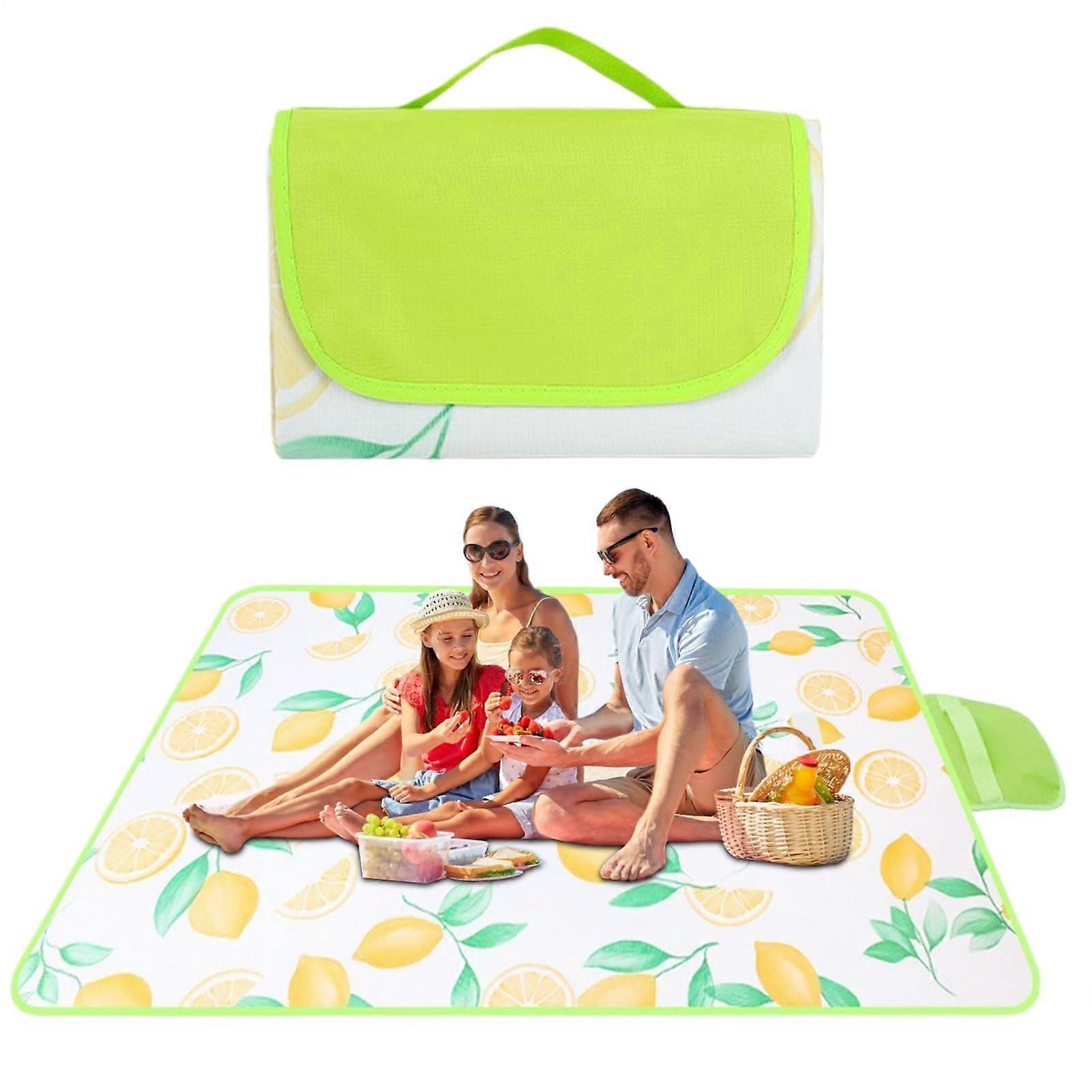 Picnic Blankets 78x78 Inch Square Outdoor Rug With Handle, Sandproof Waterproof NonSlip Mat For Beach And Poolside