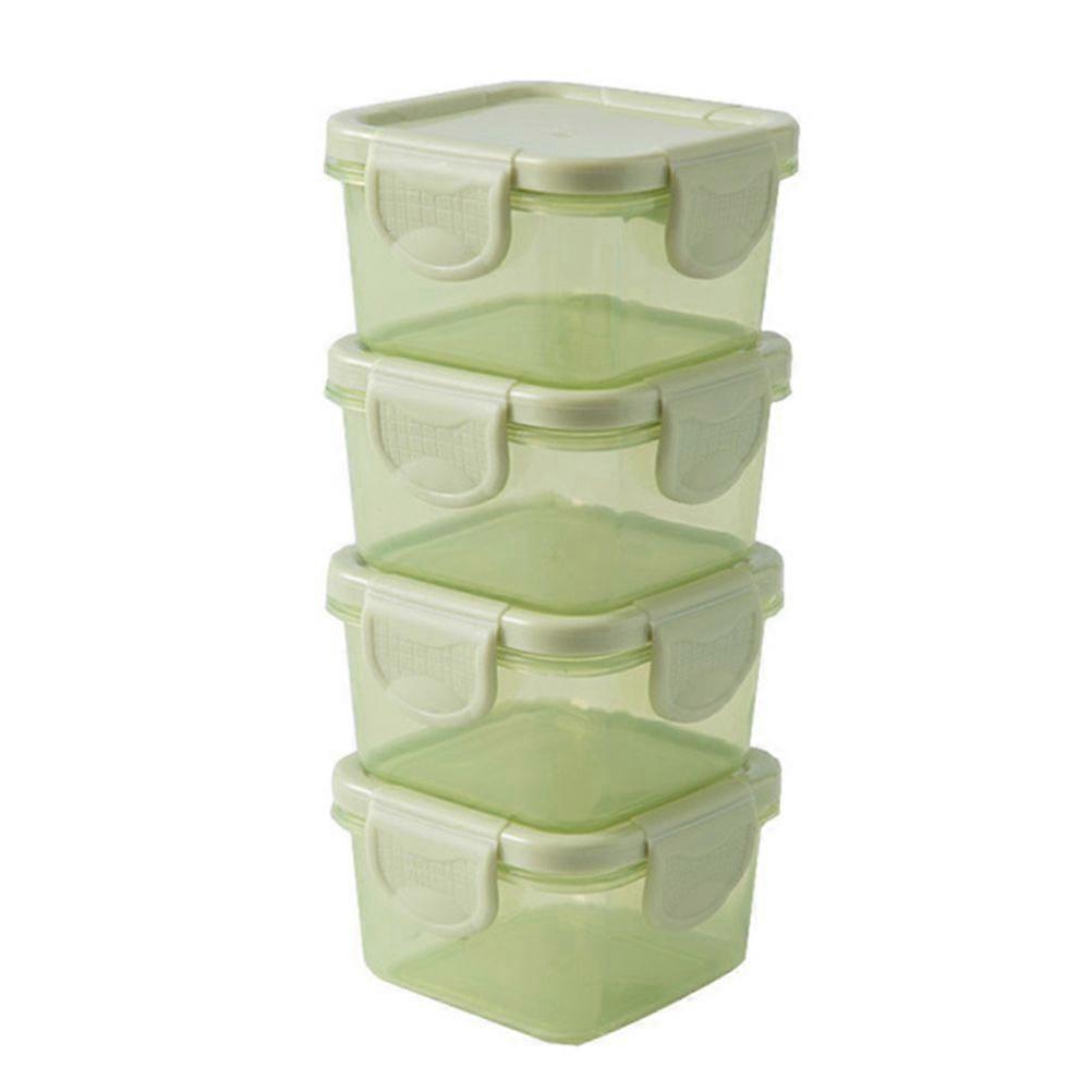 4Pcs Mini Fresh-Keeping Boxes Lidded Vegetables Containers Condiment Case