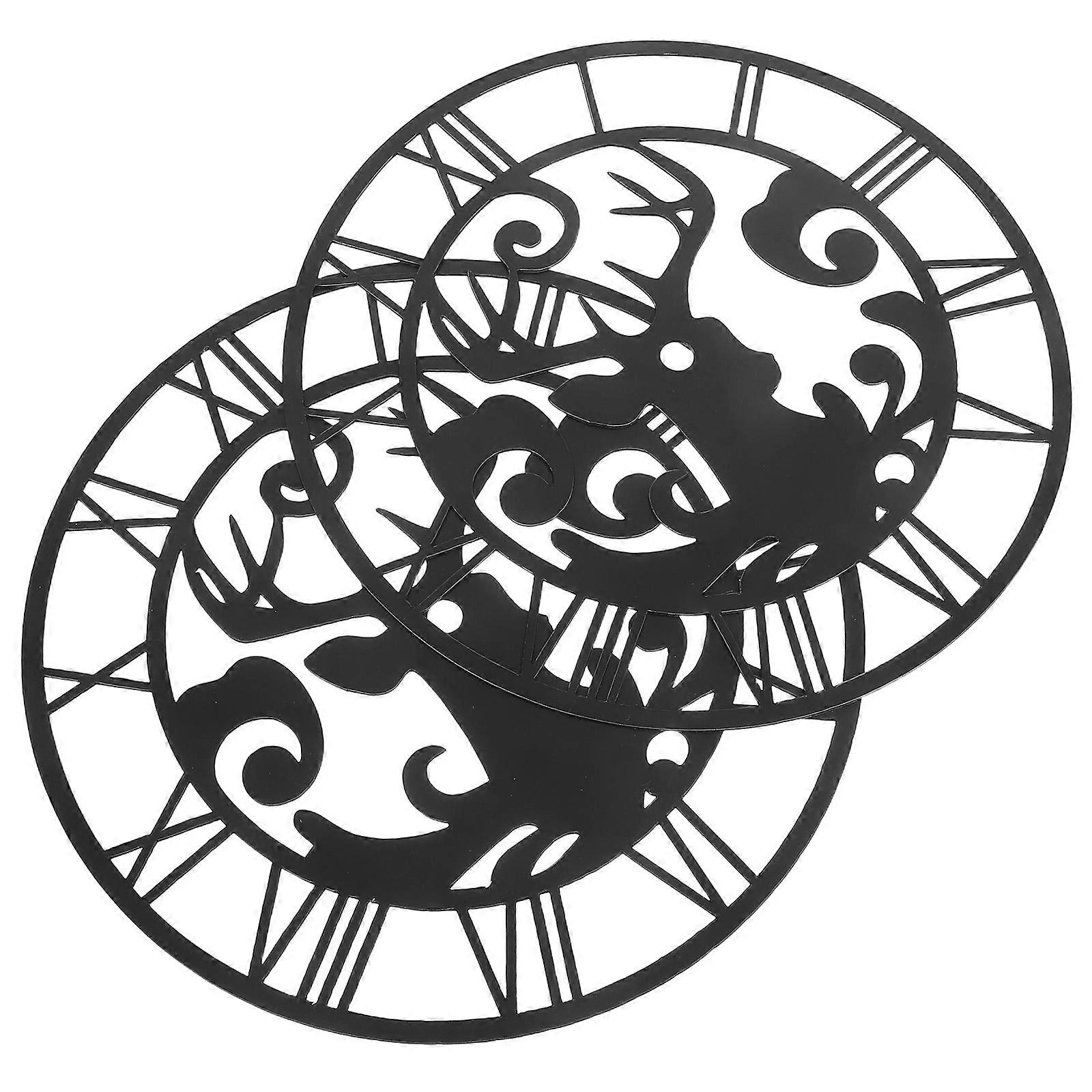 Acrylic Mirror Surface Clock Dial Round DIY Roman Numerals 10Pcs Set