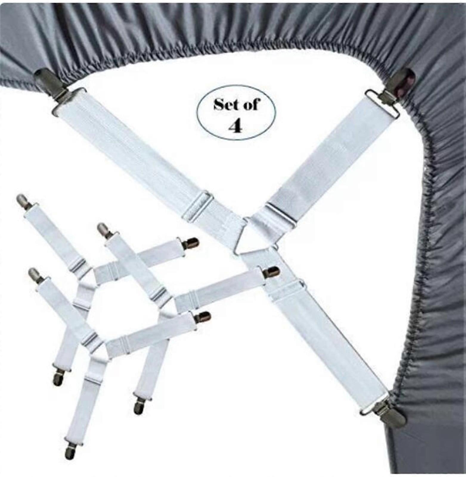 TRIEIY Chip Clips Set of 4, Compatible with Triangle Elastic Mattress Corner, 3-Way Fitted Sheet Fastener, Heavy Duty for Bedding