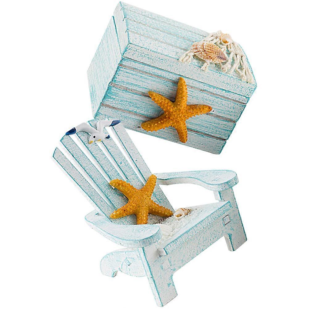 Chic Design Miniature Chair Shape Decor For Desktop Bookshelf And Sill 9X6X6CM 2 Sets