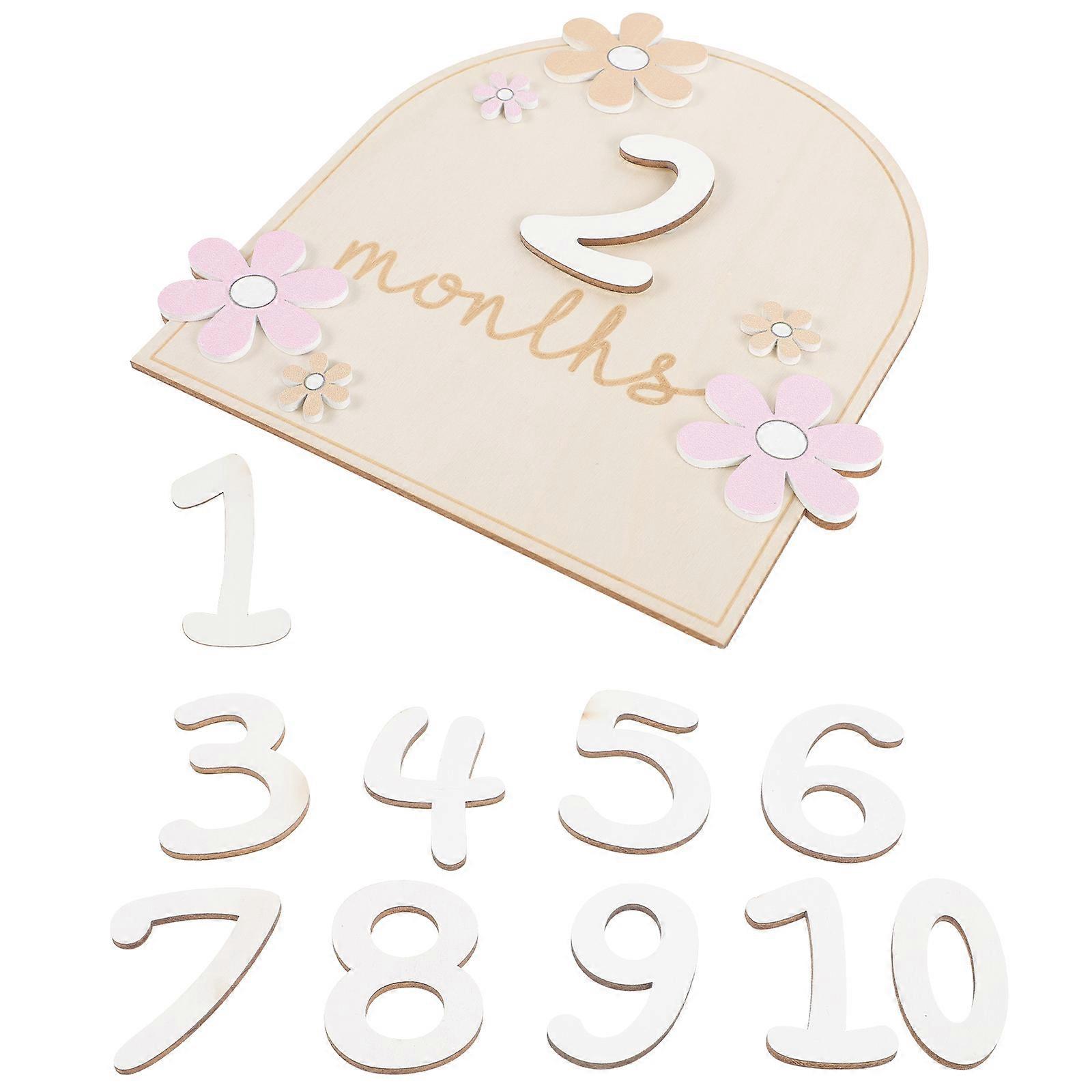 Wooden Baby Growth Cards 4 Sets Perfect For Children Multi-Color Photo Props Square