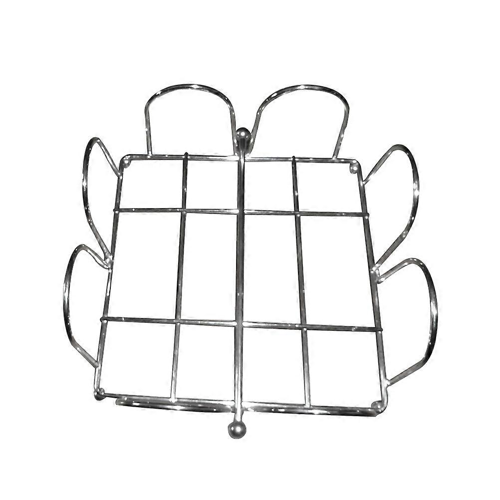 Durable Iron Tissue Holder Napkin Stand for Home Use 2Pcs Silver