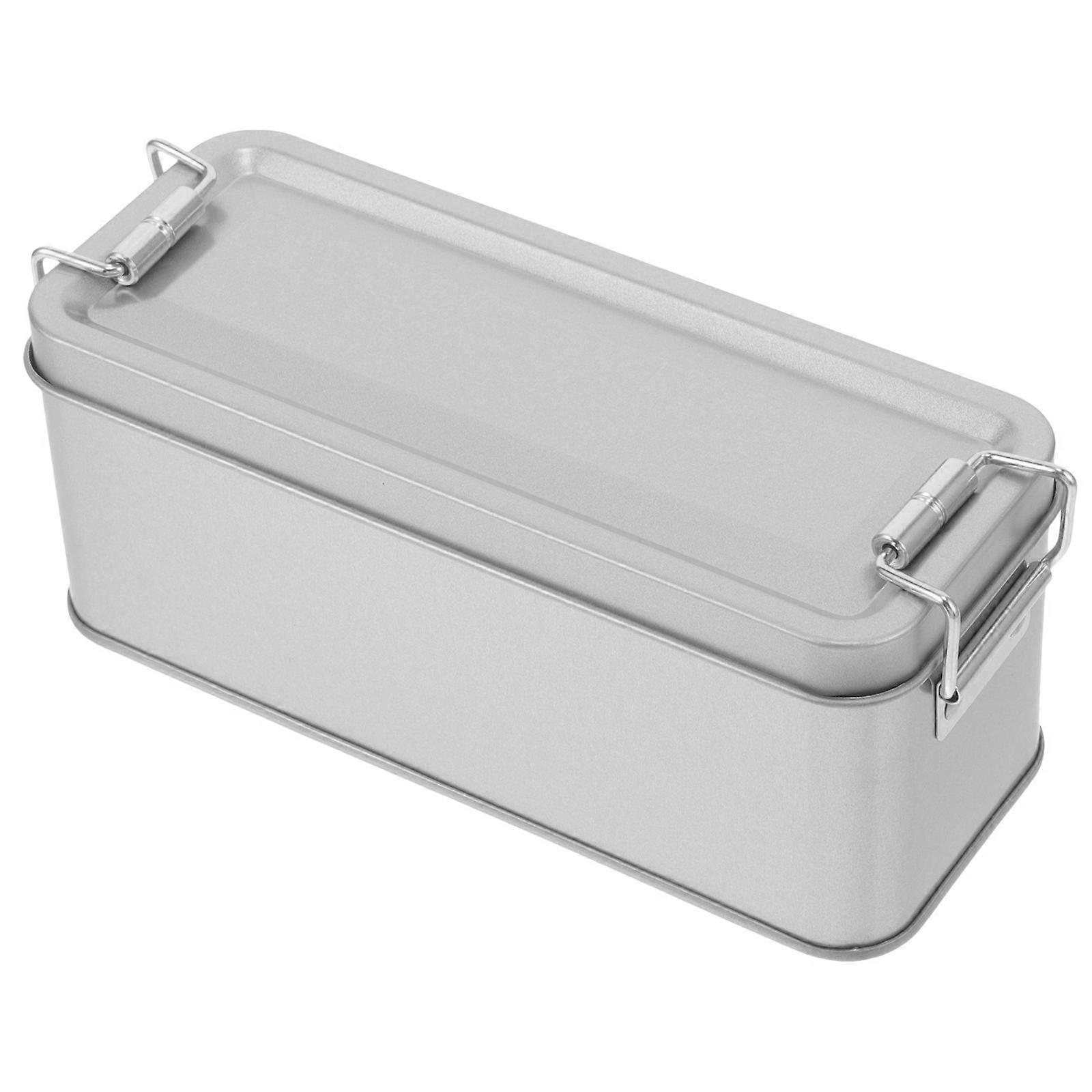 Silver Cookie Box for Candy Storage 2Pcs Empty Decorative Cookie Tins with Lid
