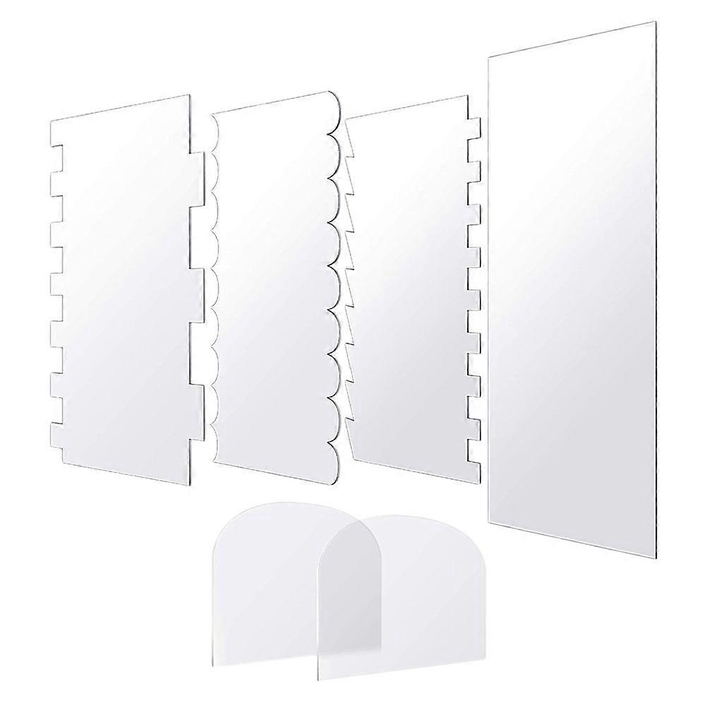 Transparent Acrylic Cake Scrapers for Baking 6Pcs Kitchen Cake Cutting Tools