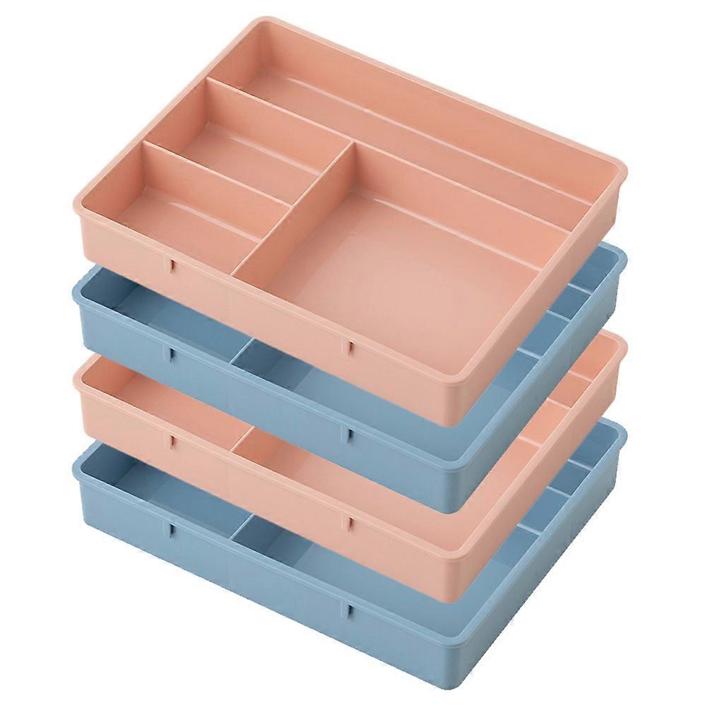 4Pcs Desk Drawer Organizer Trays For Office And Bedroom In Assorted Color Made Of PP For Storage