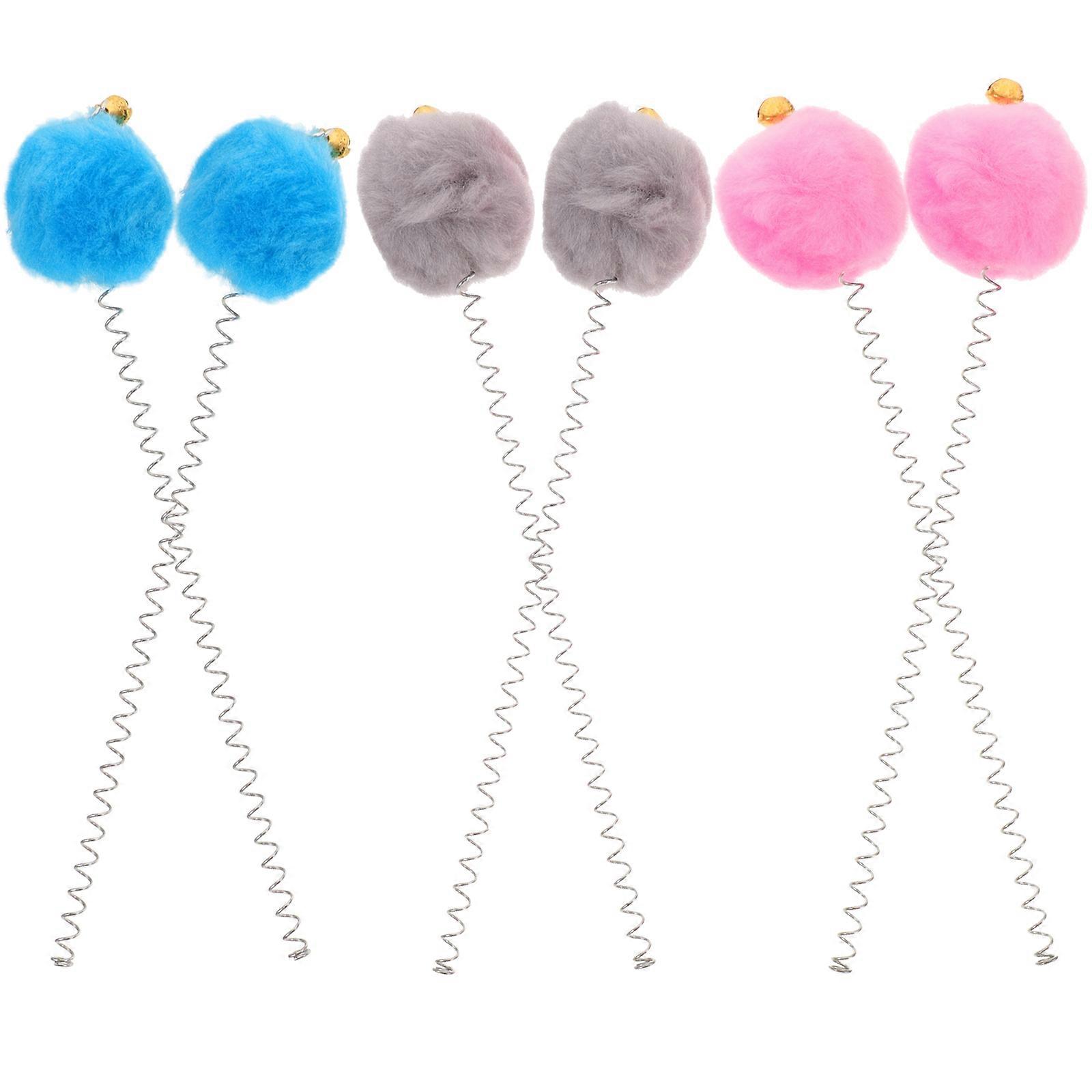 Interactive Wand String Toy Pink Suction Technology Cat Toys Wands 23x5cm Stress Relief 6Pack