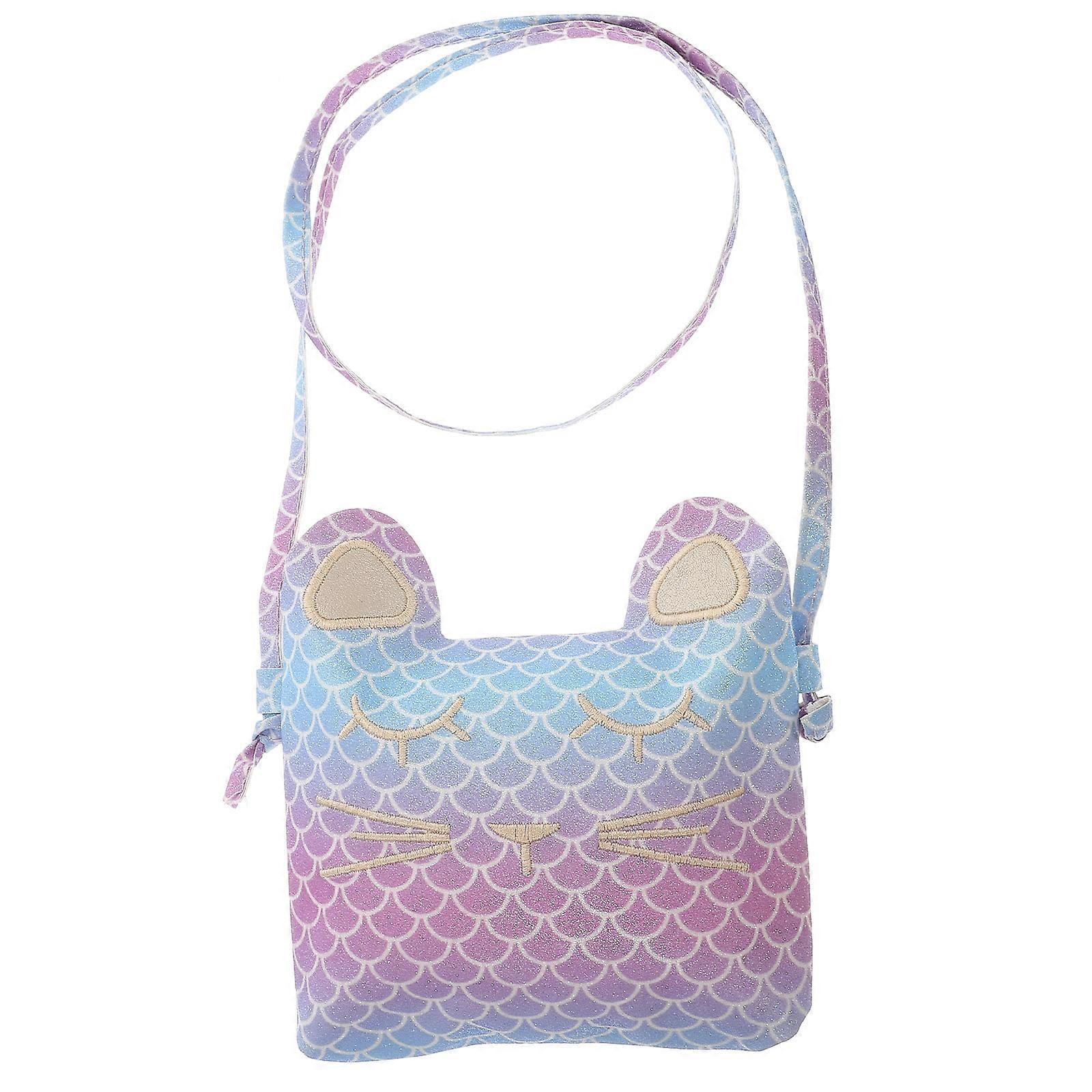 Stylish Kids Bag Cross Body Bag Multi Color Scale Pattern Storage 1Pack