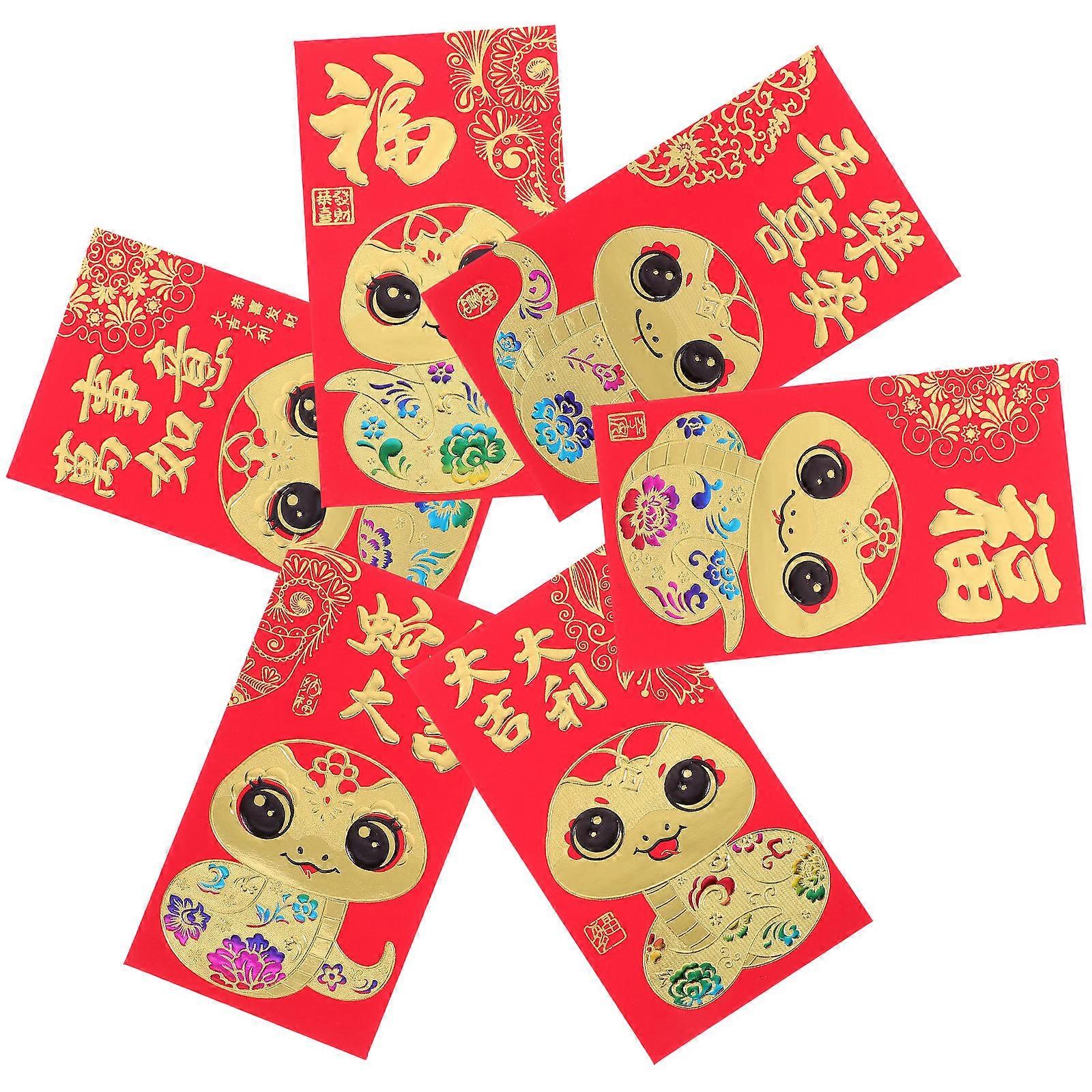Red Envelopes Chinese Paper Red Packets for Storage 144Pcs