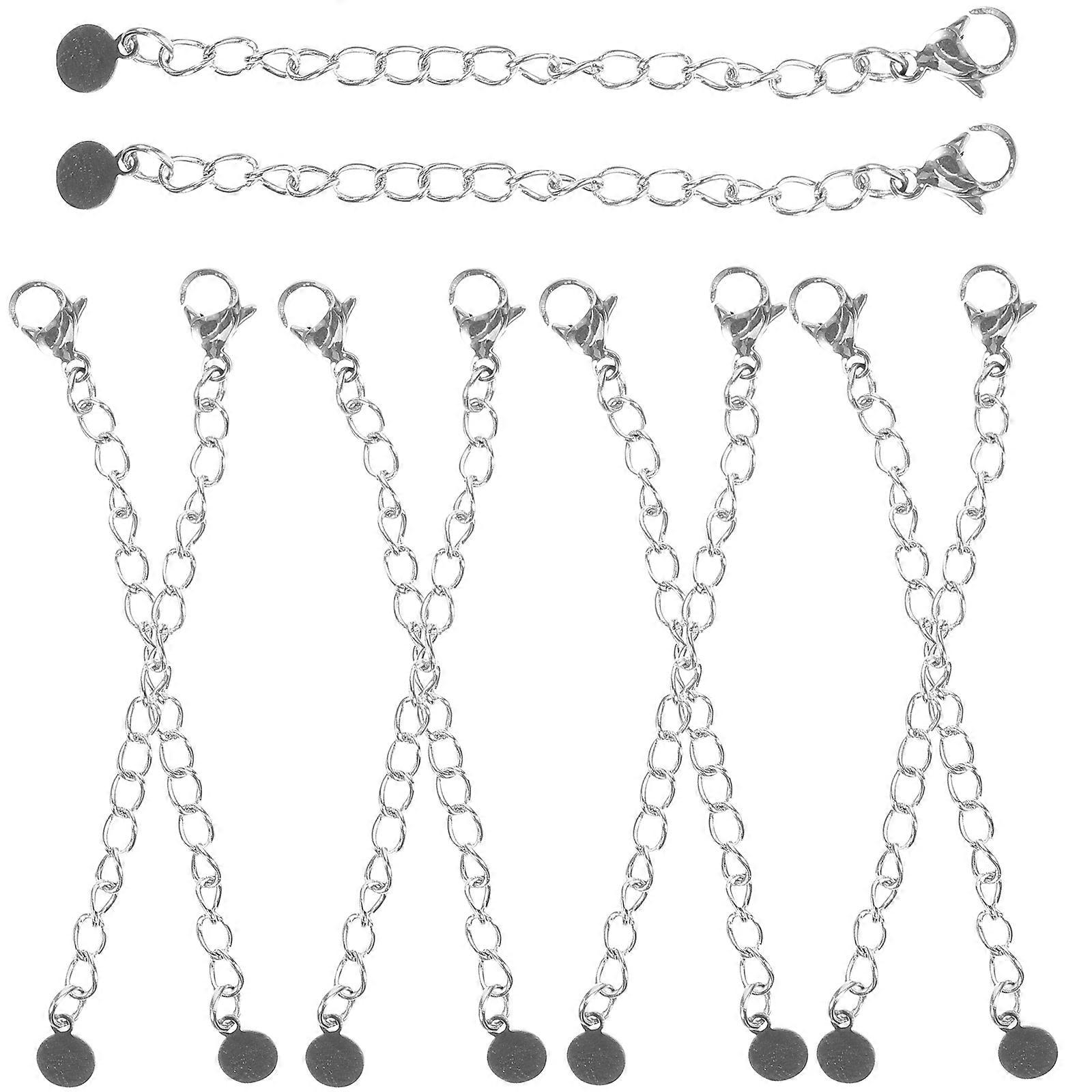 DIY Bracelet Chains for Necklace Extender Function 40Pcs Silver Kit