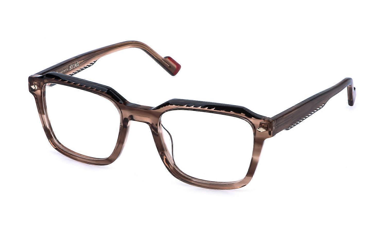 Eyewear Frames Sting VST570V 0VBQ Brown STRIATO Transparent 53/21/145 MAN
