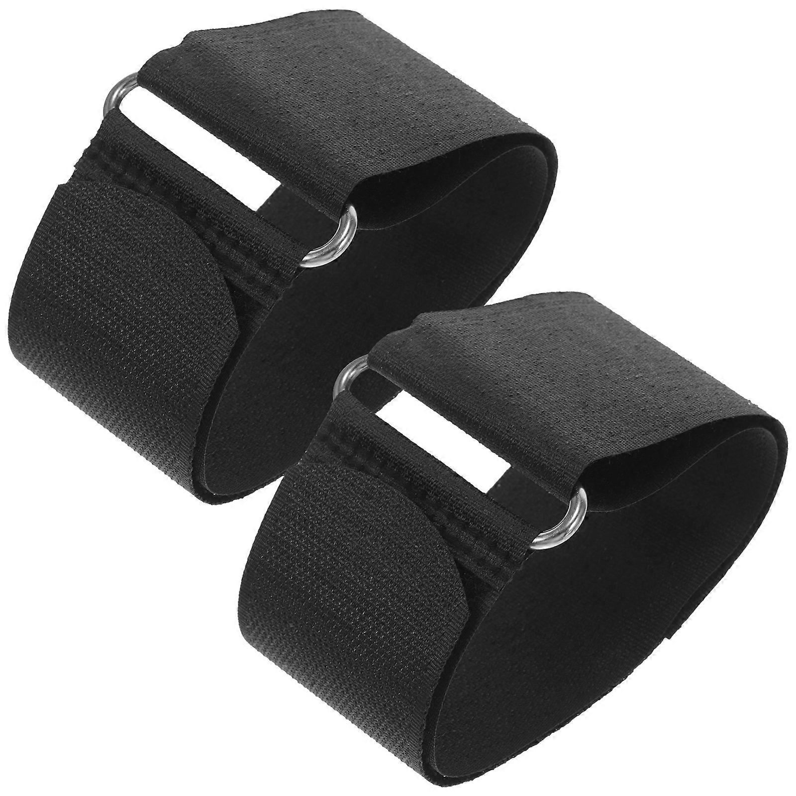 Black Exercise Bike Pedal Straps Adjustable Footrest Straps 8Pcs