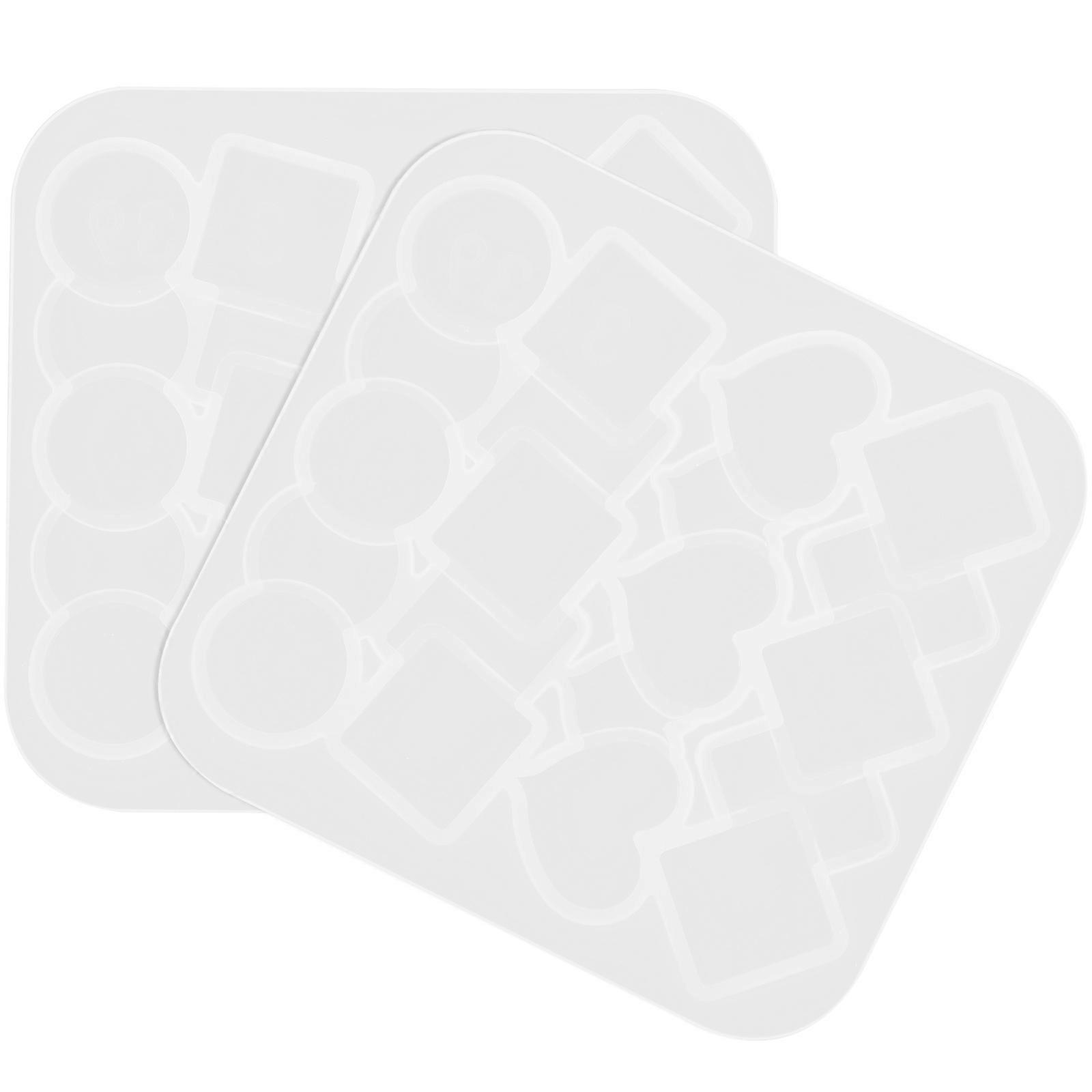 Hairpin Molds For Resin Casting Geometric Design Decorative Crafting Projects 9.6X9.1X0.5CM 2Pcs