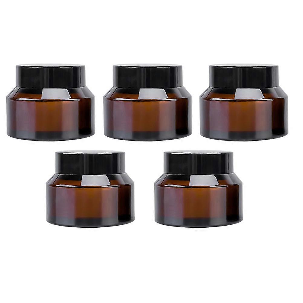 Brown Light-Proof Cream Jars Glass Bottles for Storage Use 10Pcs Pack
