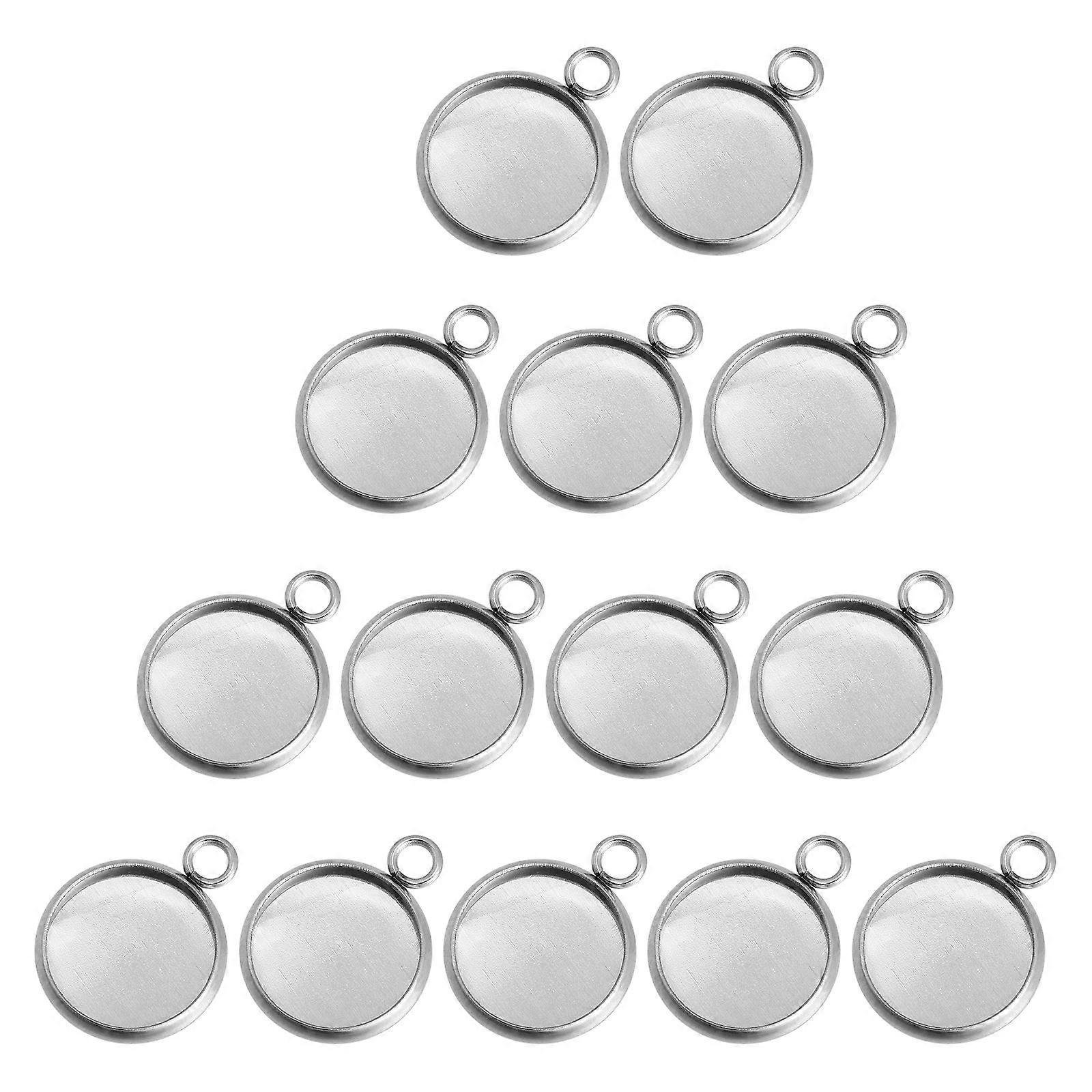 Creative Necklace Blank Base Round Pendant for Decoration 50Pcs