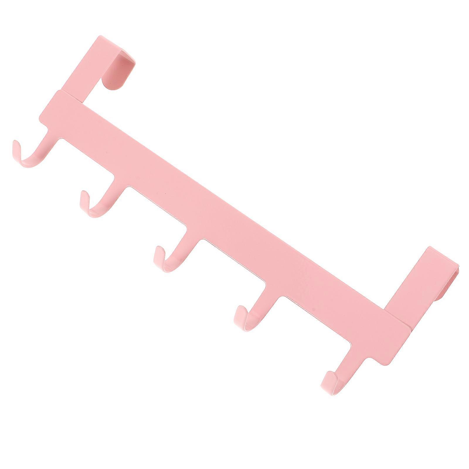 Back Of The Door Hooks Pink Iron Material Closet Door Hooks Nordic Style Bathroom Use 5Set