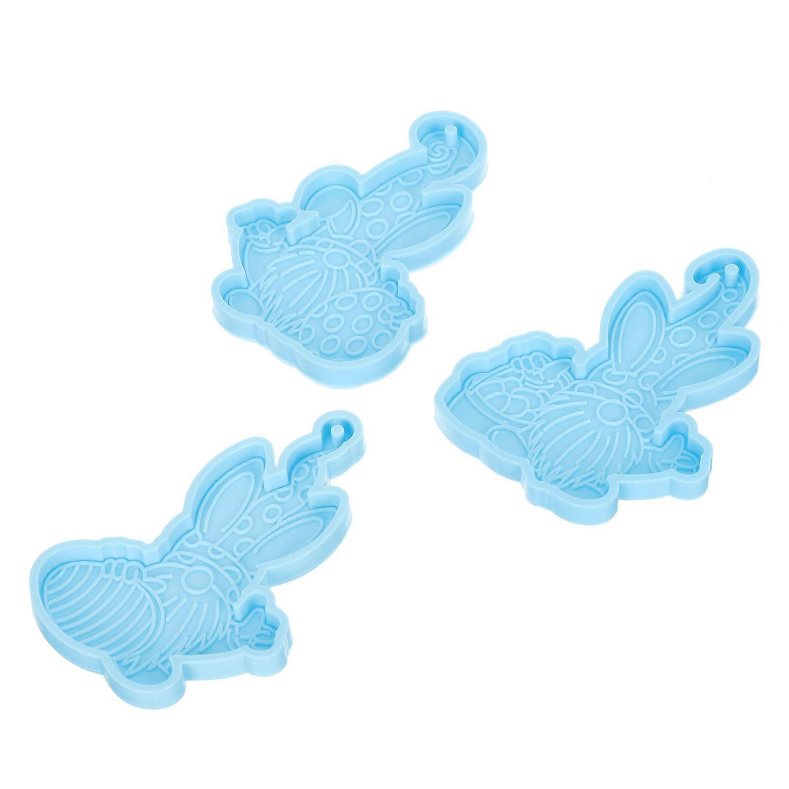 DIY Keychain Mold 6 Pcs Reusable Molding Silicone For Handicrafts Blue Rectangular Suitable For Easter Crafting