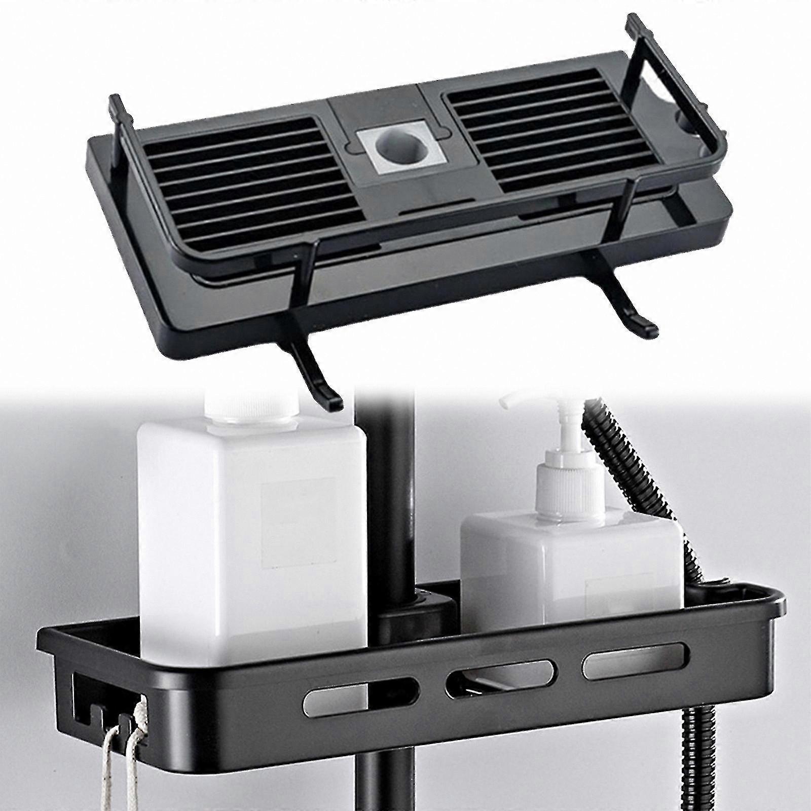 Shower Caddy Shelf for 24-25mm Slide Bar, Bathroom Organizer with Sponge Holder