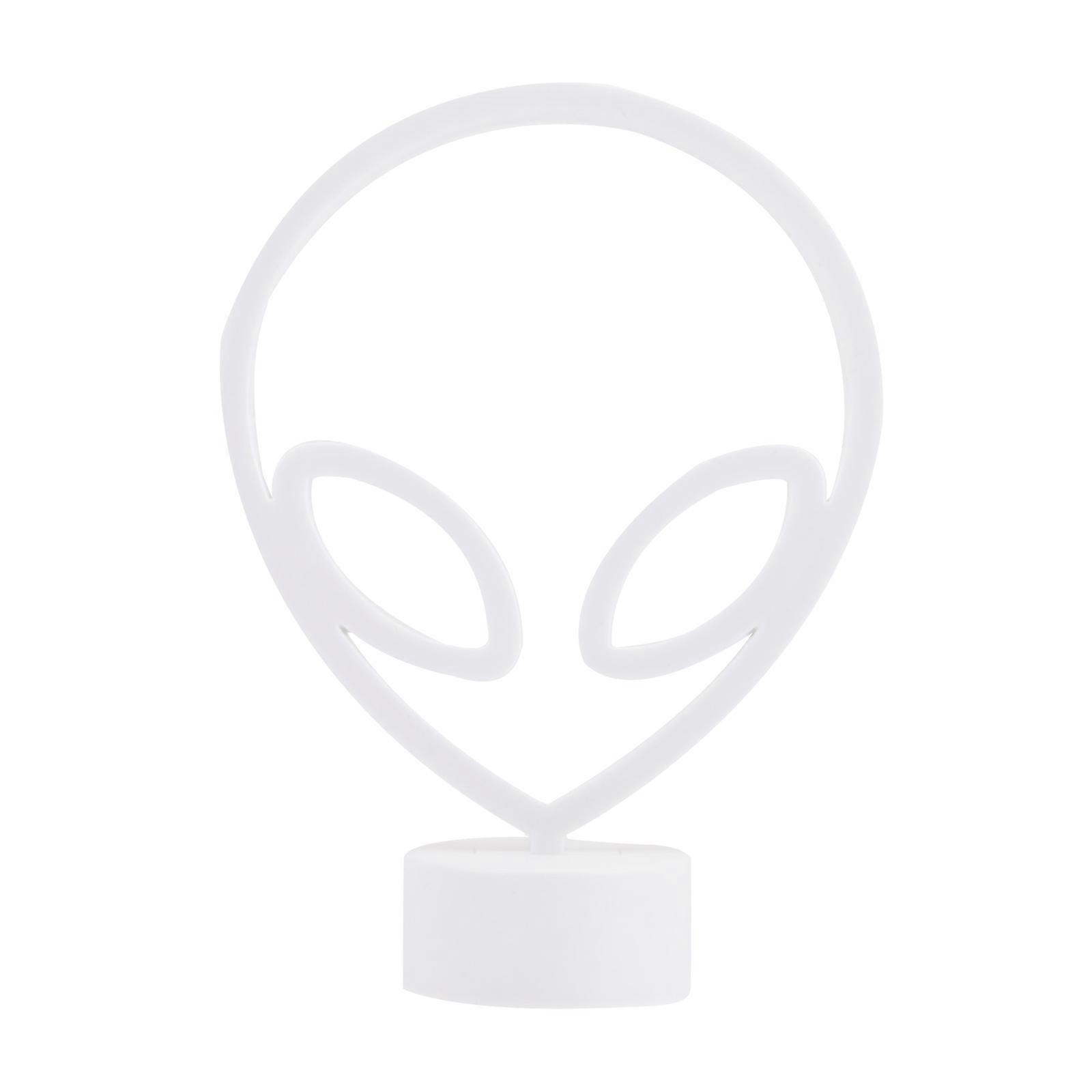 Neon Lights Signs Alien Table Lamp for Decorative Use 2Pcs White