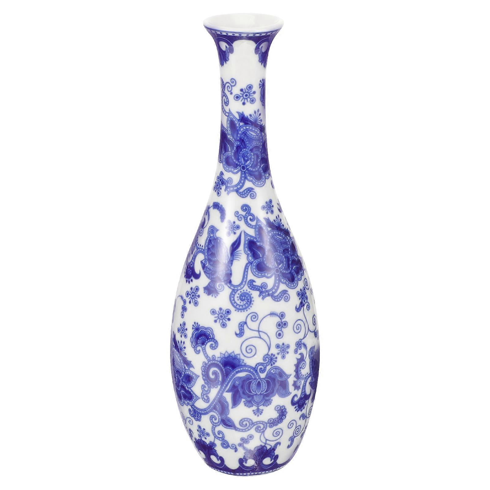 Decorative Ceramic Flowerpot 3Pcs Simple Design Container Suitable For Home Garden Arrangements 19.8x6.5cm Blue