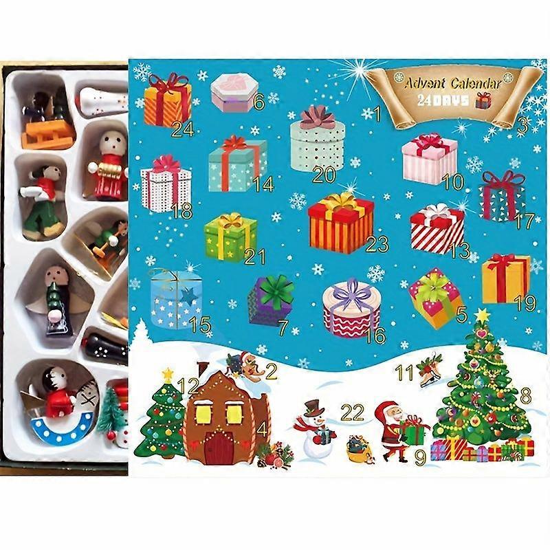 Minglan 1 τεμ. 24ήμερη αντίστροφη μέτρηση DIY Χριστουγεννιάτικο κρεμαστό παιχνίδι δώρο Χριστουγεννιάτικο χειροτεχνικό δώρο Χριστουγεννιάτικο δώρο