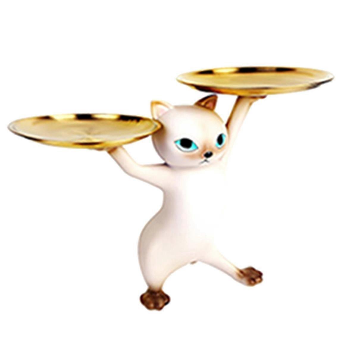 Cat Tray for Decor,Cat Decor Resin Tray for Candy C