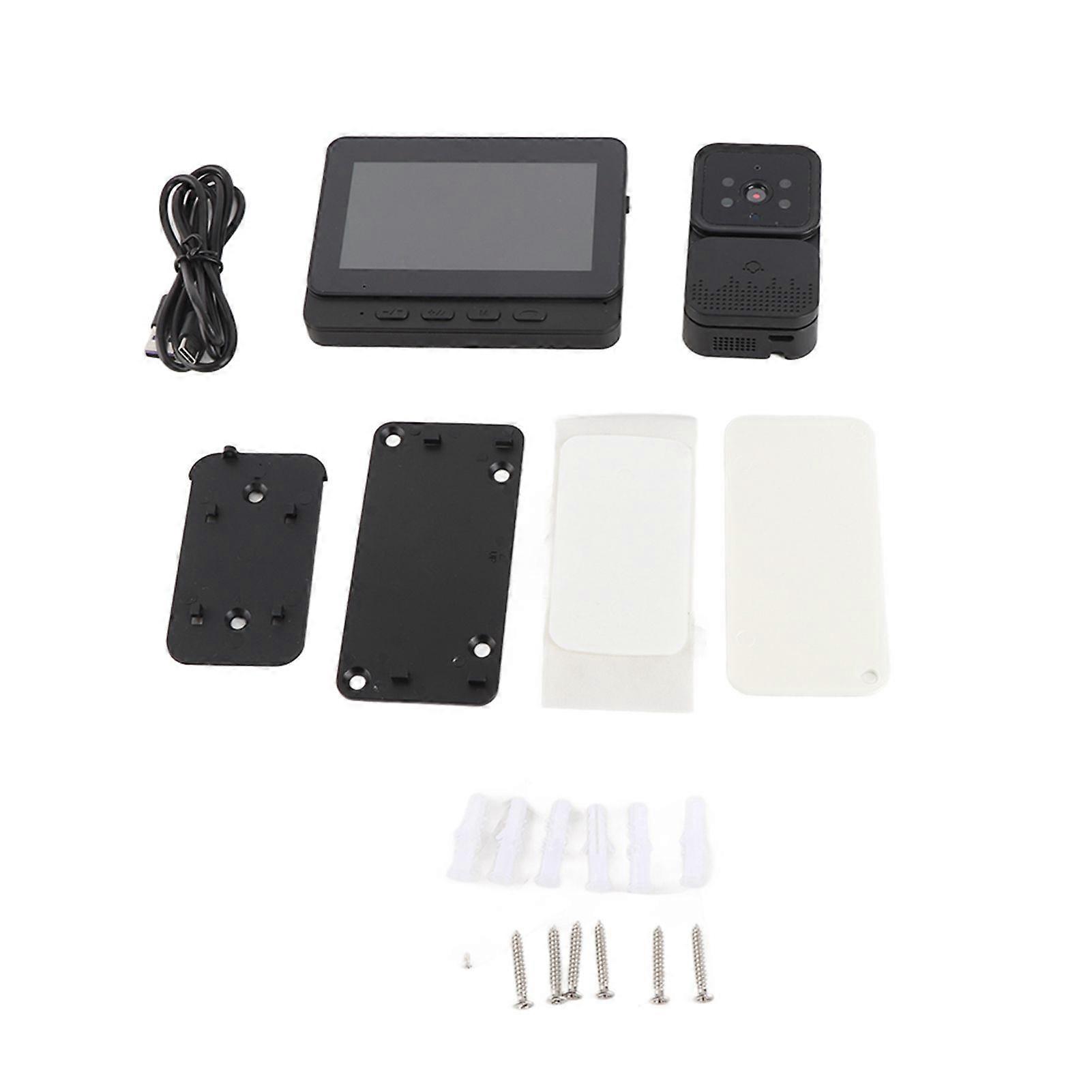 Wireless Doorbell Camera 4.3in IPS Screen 2.4G Intelligent HD Night Vision Video Monitoring Visual Intercom Doorbell