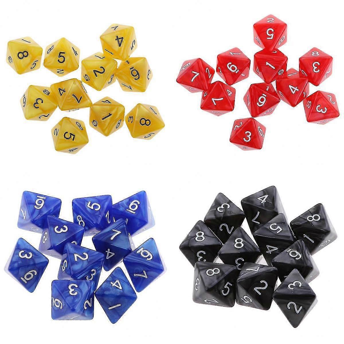 40pcs 8 Sided Dice D8 Polyhedral Dice for Party Table Games Supplies