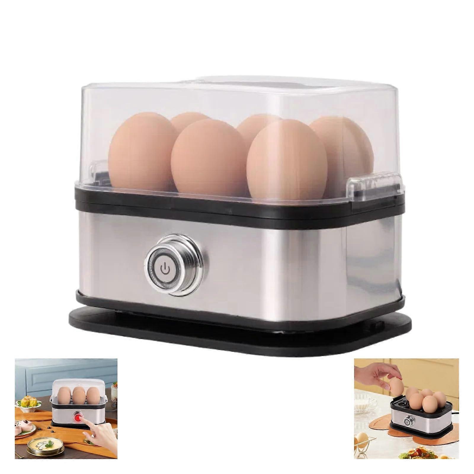 Smart Egg Cooker Auto ShutOff, Rapid 6Egg Capacity, Stainless Steel Steamer for Dumplings and Vegetables