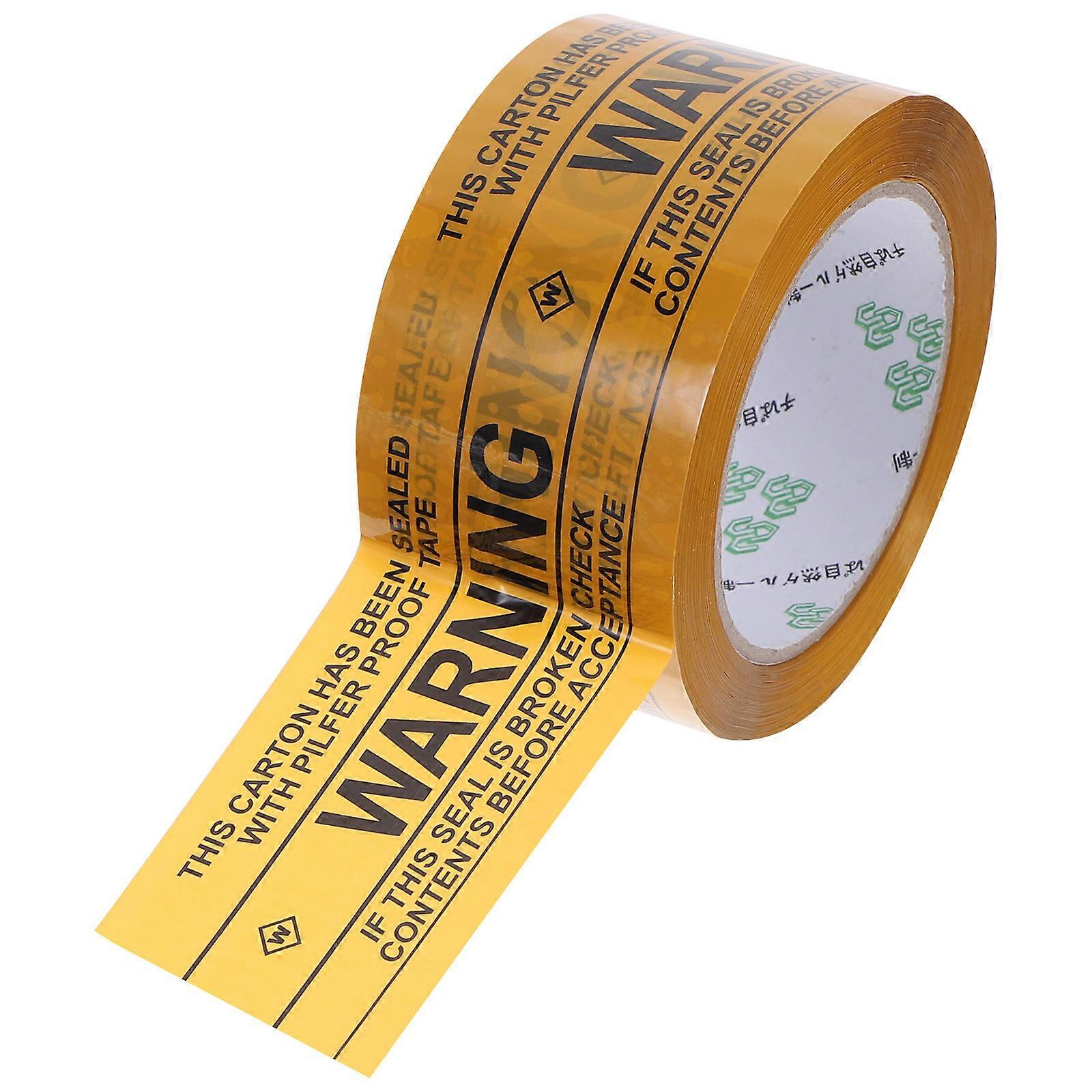 Warning Tape Yellow Package Tape for Sealing 2 Rolls Use