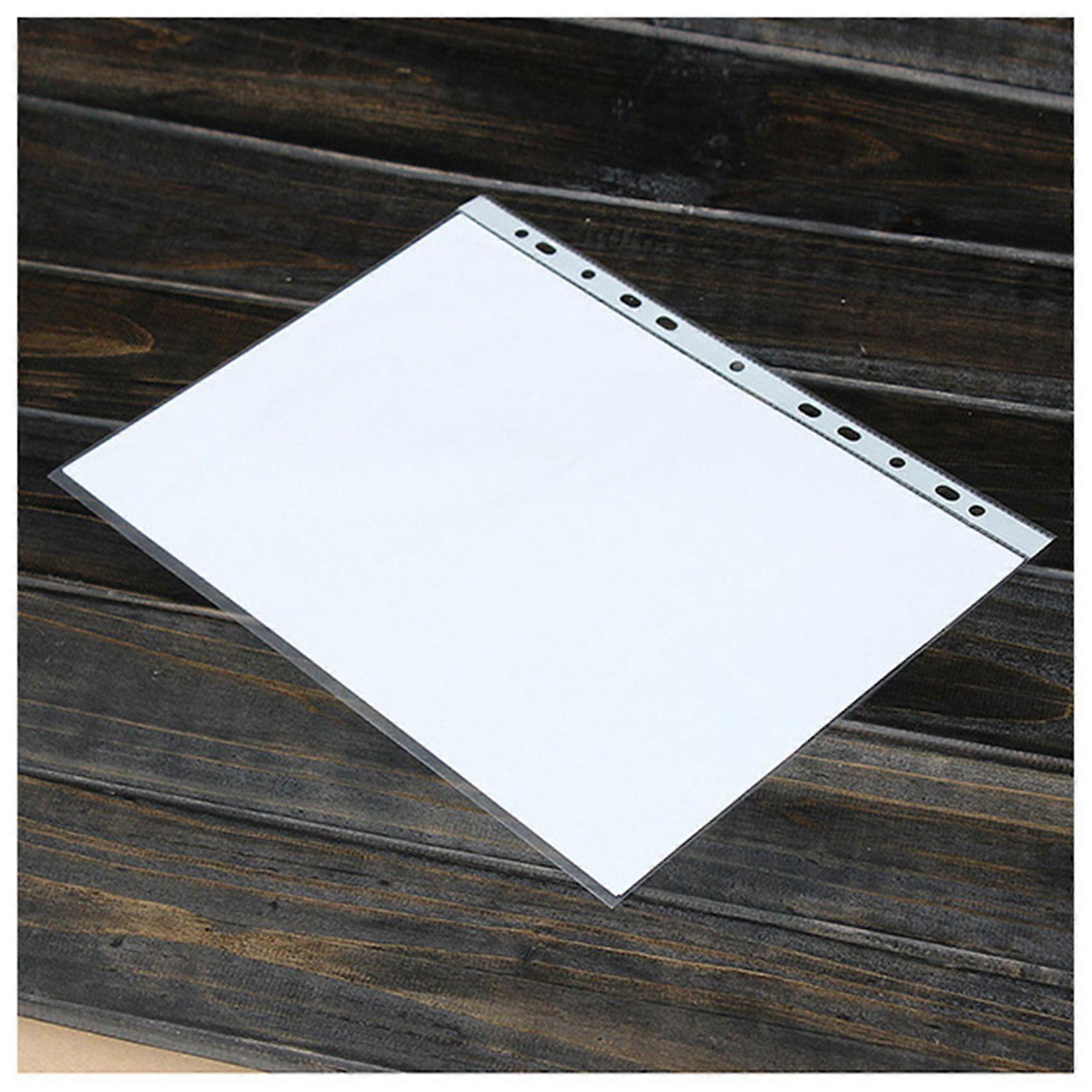 400pcs A4 PP Punched Punch Pockets Folders Filing Wallets Sleeves Bag Transparent 0.03mm