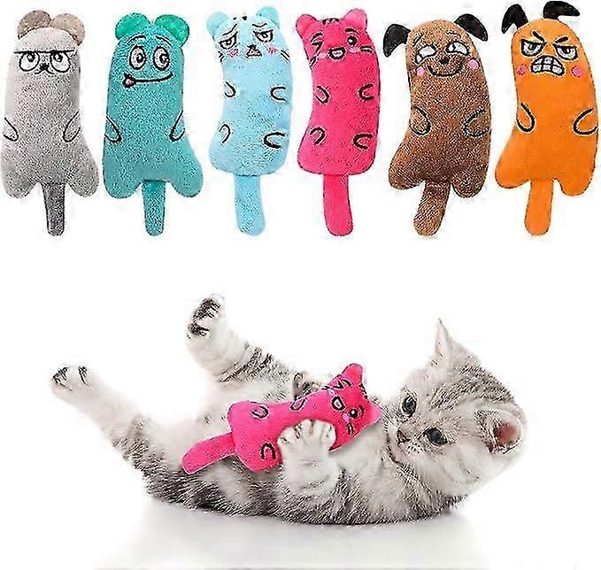 6pcs Catnip Toys for Cats,Cat Nip Toys for Indoor Cats Kitten Cat Interactive Plush Chew Teeth Cleaning Toy for Teething, Chewing, Playing