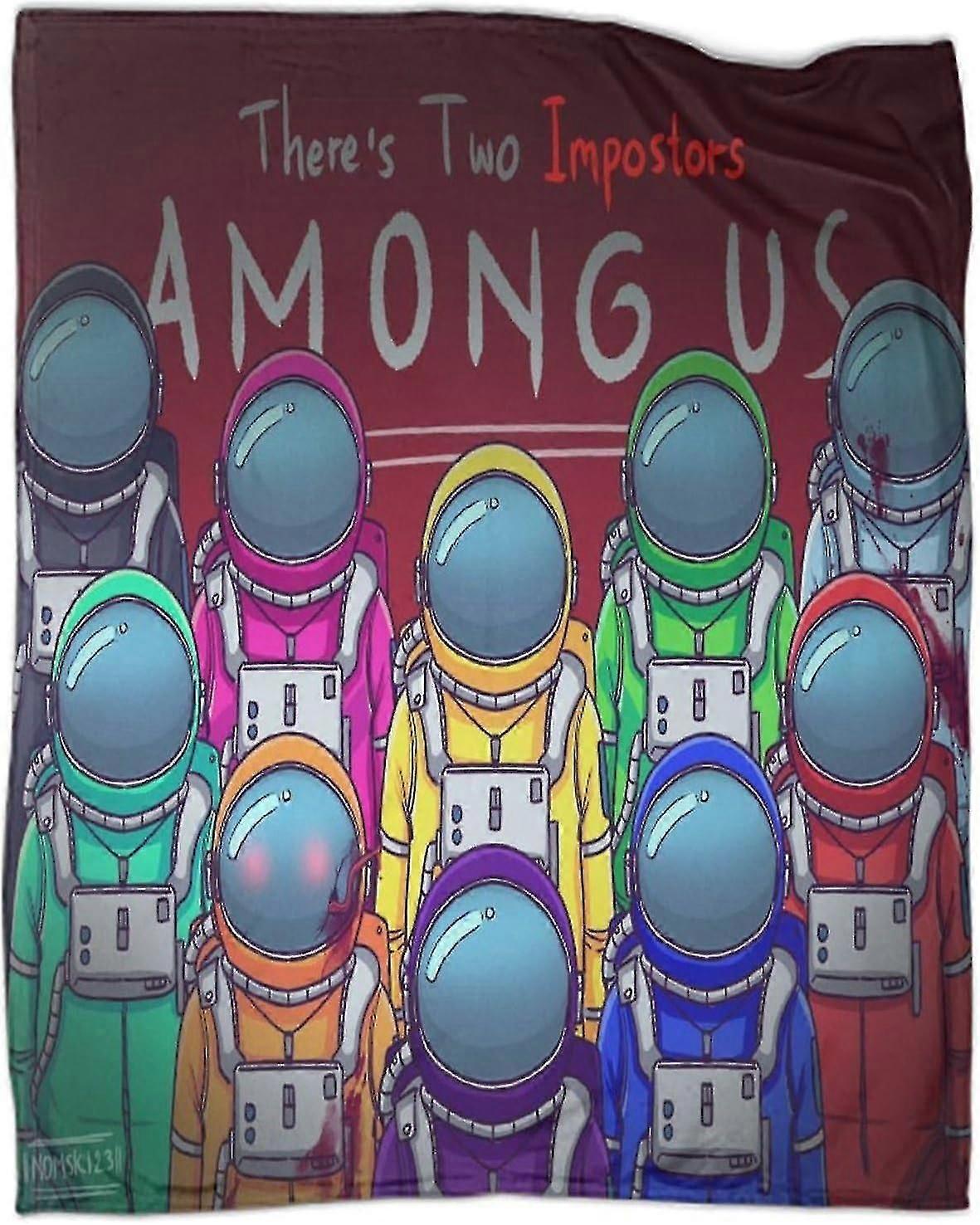 Cobertor Among Us 3D Cobertor Design Simples Cobertor de Lã Cobertor de Flanela Fofo Cobertor Espesso para Sofá Cobertor de Microfibra Ultra Macio e Quente F