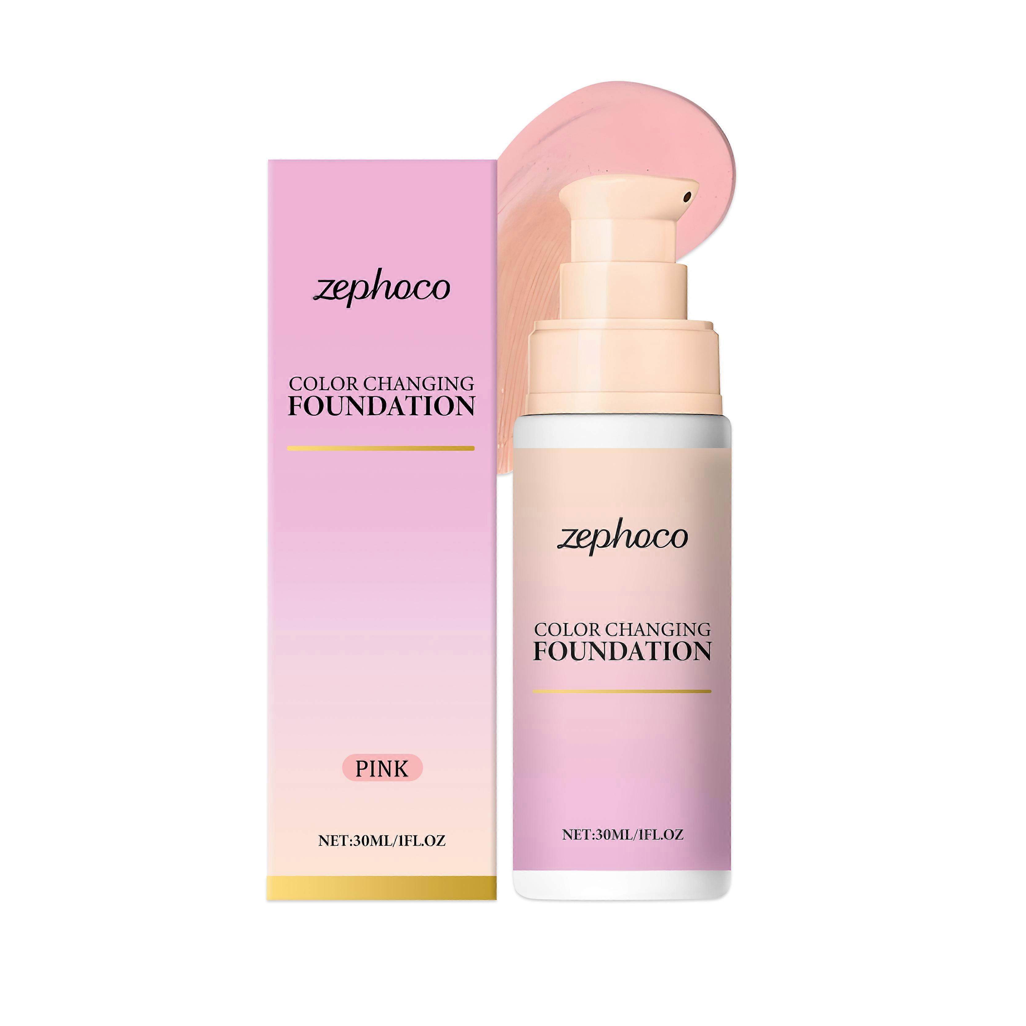zephoco This Pink Temperature-Changing Concealer Foundation Cream Offers A Natural Makeup Effect, Is Light And Smooth, And Can Flatter The Skin Tone