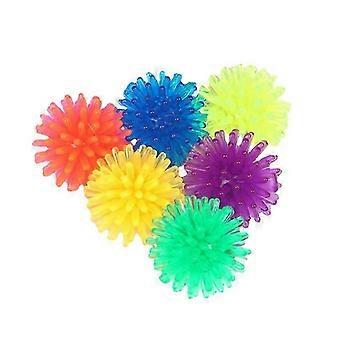 100pcsCat Chew Toy Zachte Stekelige Arbutus Bal Huisdier Kat Speelgoed Doorn Bal Stretch Pluche Bal, 2,5 cm, Willekeurige Kleur