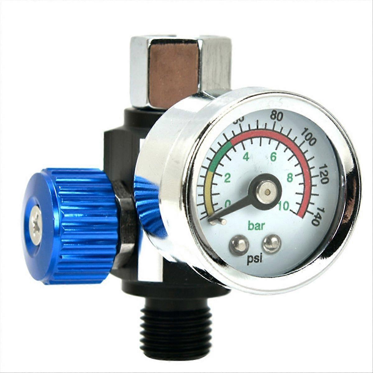 Air Compressor Regulator Valve with Pressure Gauge, Blue