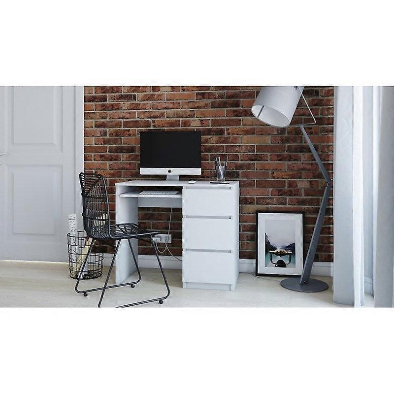 Topeshop Lima Prawe Biel Mat Computer Desk White